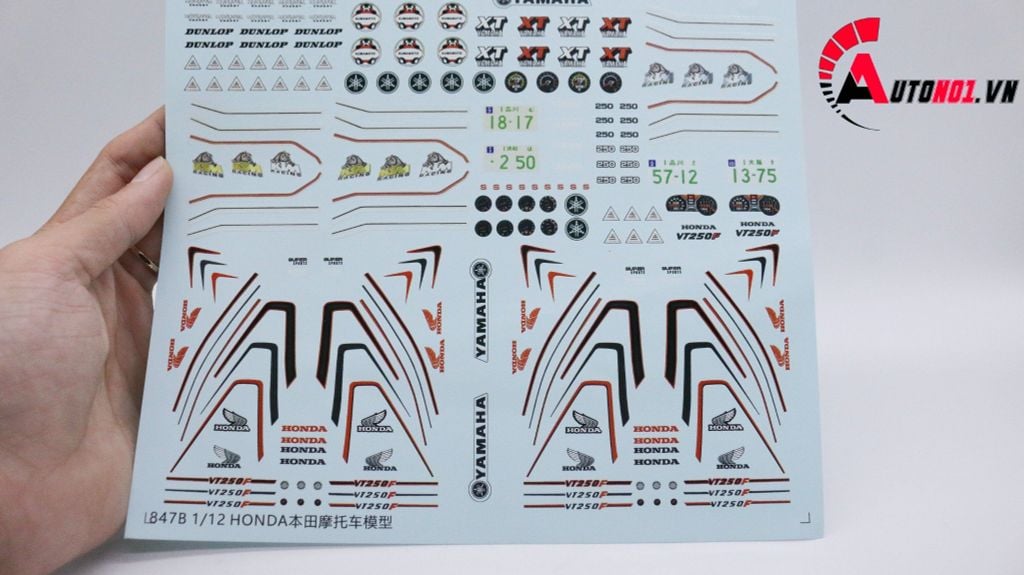 DECAL NƯỚC HONDA YAMAHA DUNLOP MONSTER 1:12 DC142