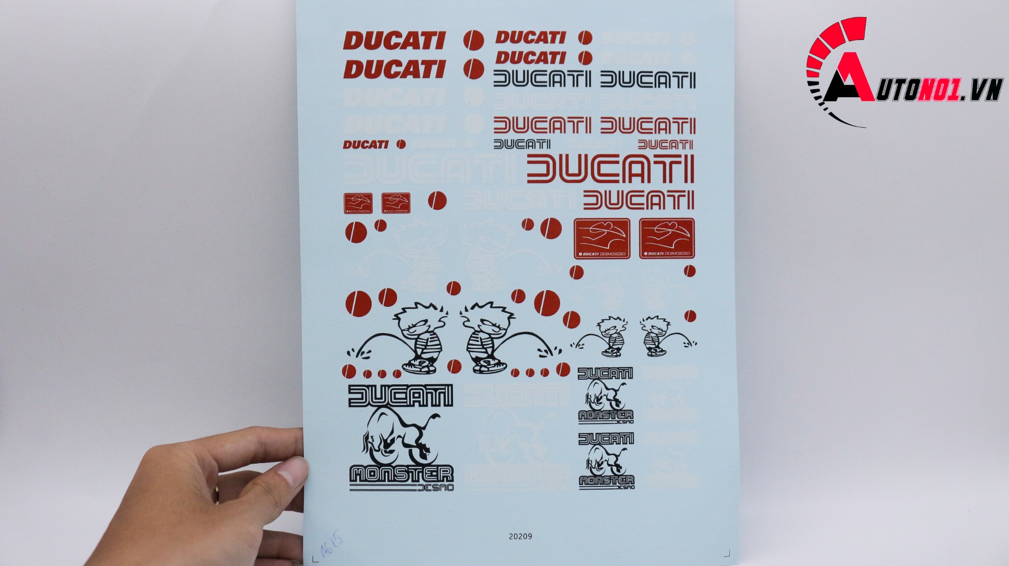 DECAL NƯỚC DUCATI 1:12 1:10 20209 DC075