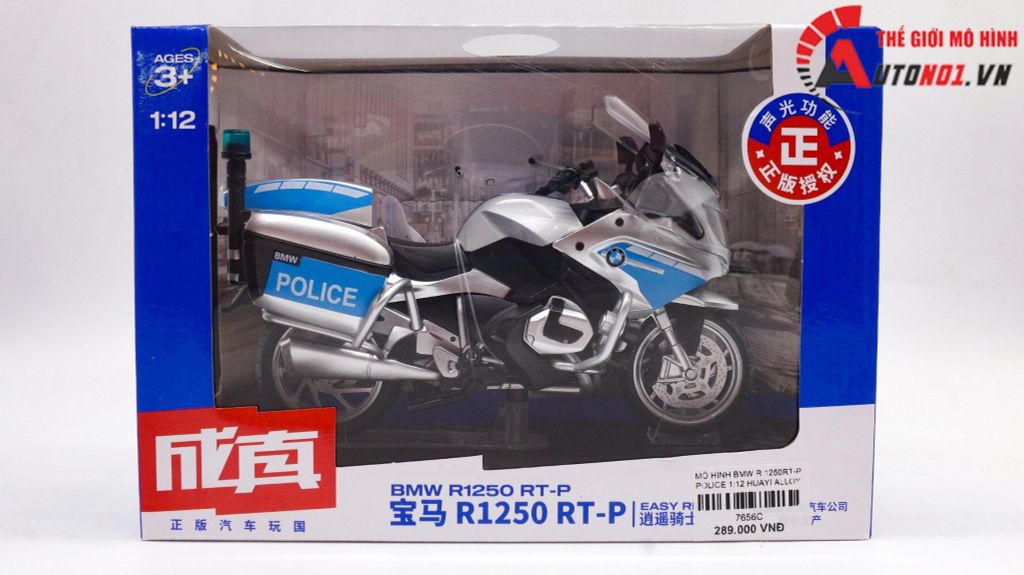 MÔ HÌNH BMW R 1250RT-P POLICE 1:12 HUAYI ALLOY 7656C