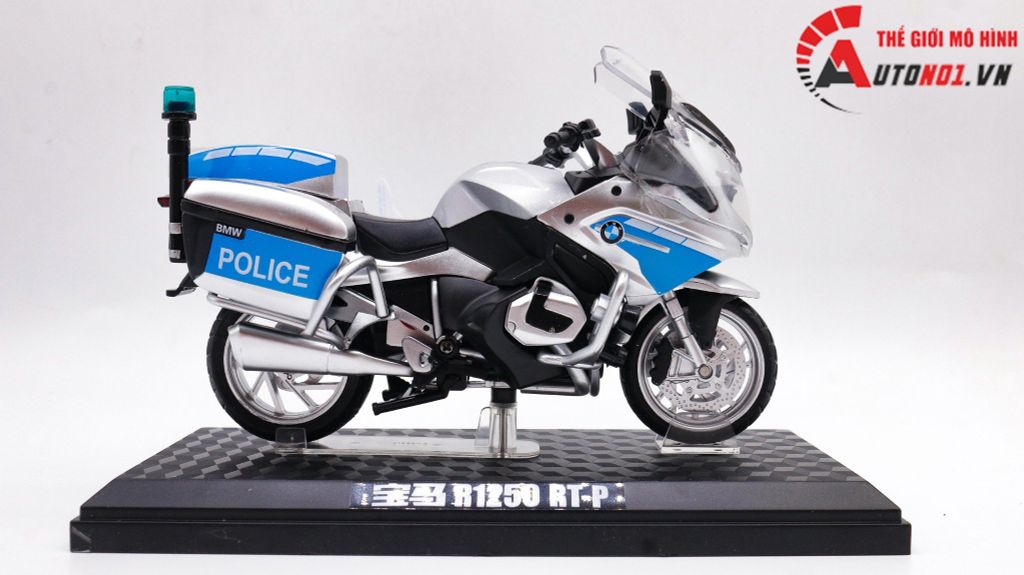 MÔ HÌNH BMW R 1250RT-P POLICE 1:12 HUAYI ALLOY 7656C