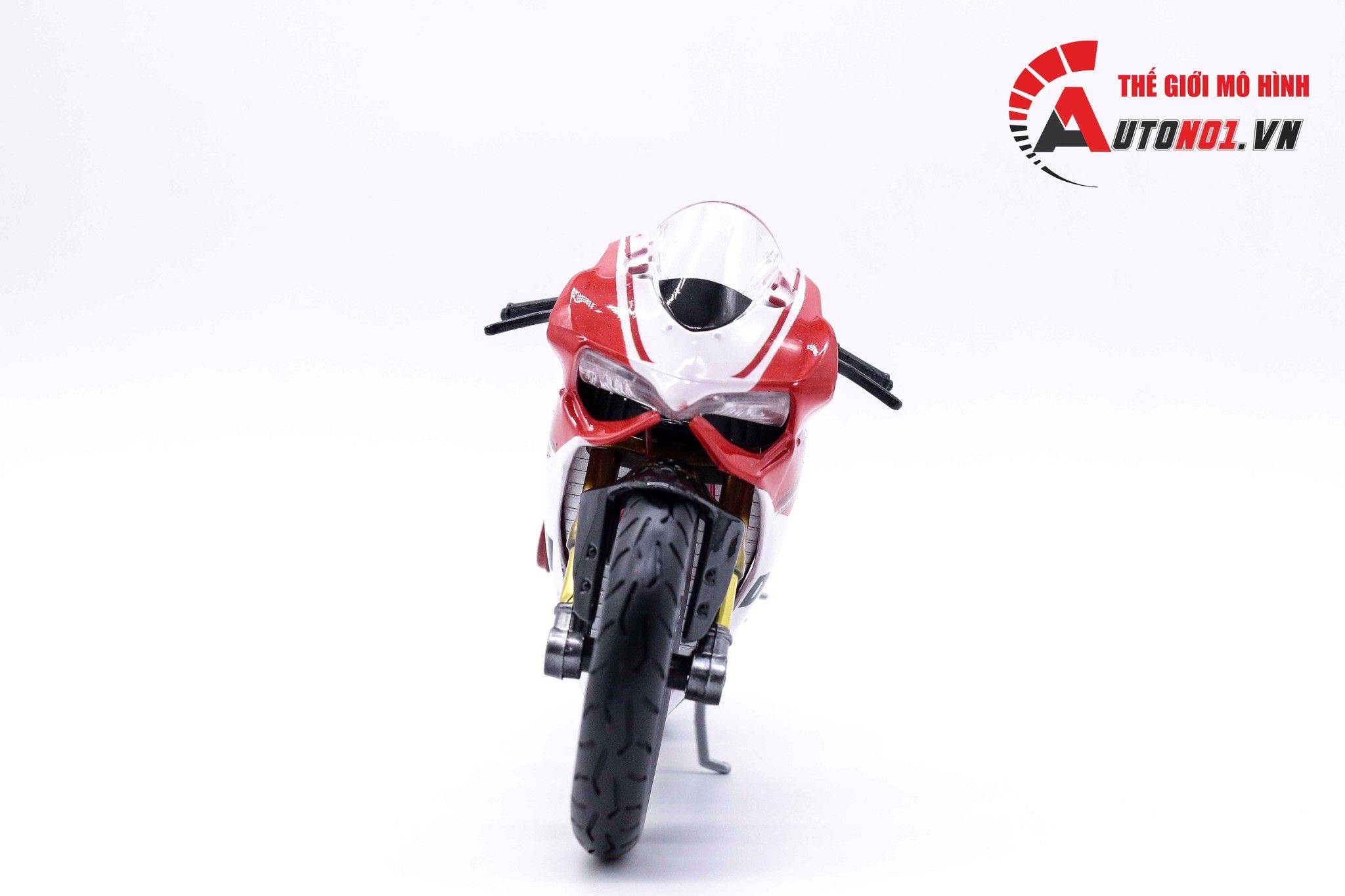  Mô hình siêu xe Ducati 1299 Panigale S Custom 50th Anniversary Red White V1 độ nồi 1:12 Autono1 D221D 