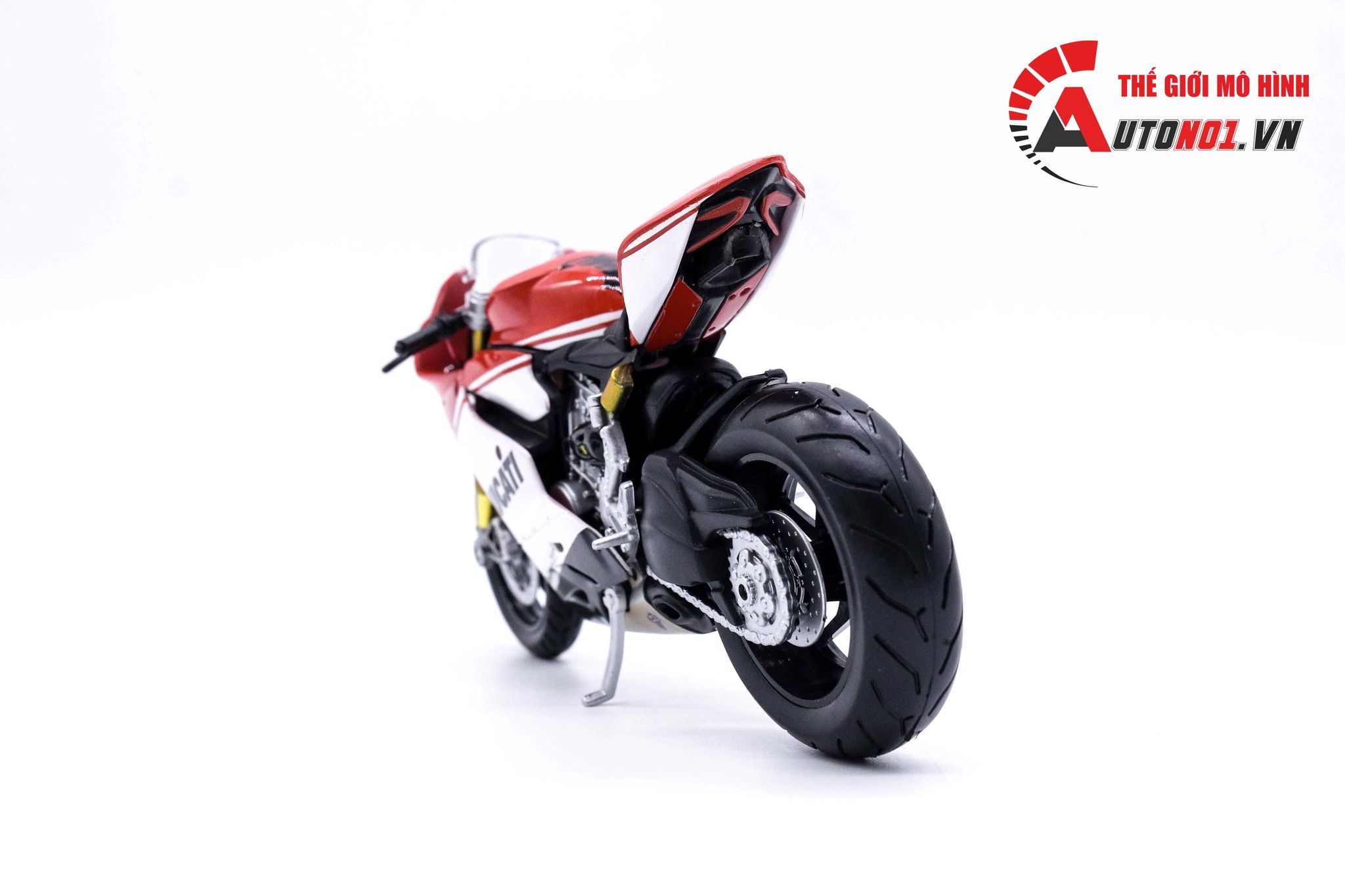  Mô hình siêu xe Ducati 1299 Panigale S Custom 50th Anniversary Red White V1 độ nồi 1:12 Autono1 D221D 