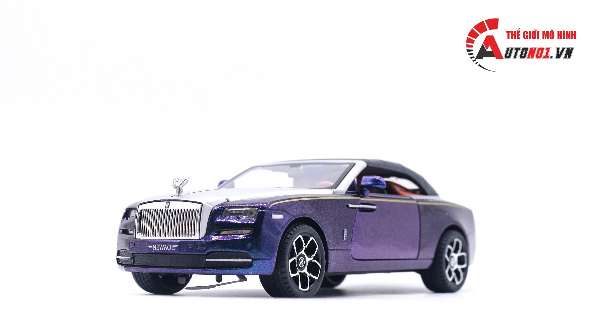  Mô hình xe Rolls-Royce Dawn full open, mui tháo rời, tặng kèm dù tỉ lệ 1:24 Newao OT311A 