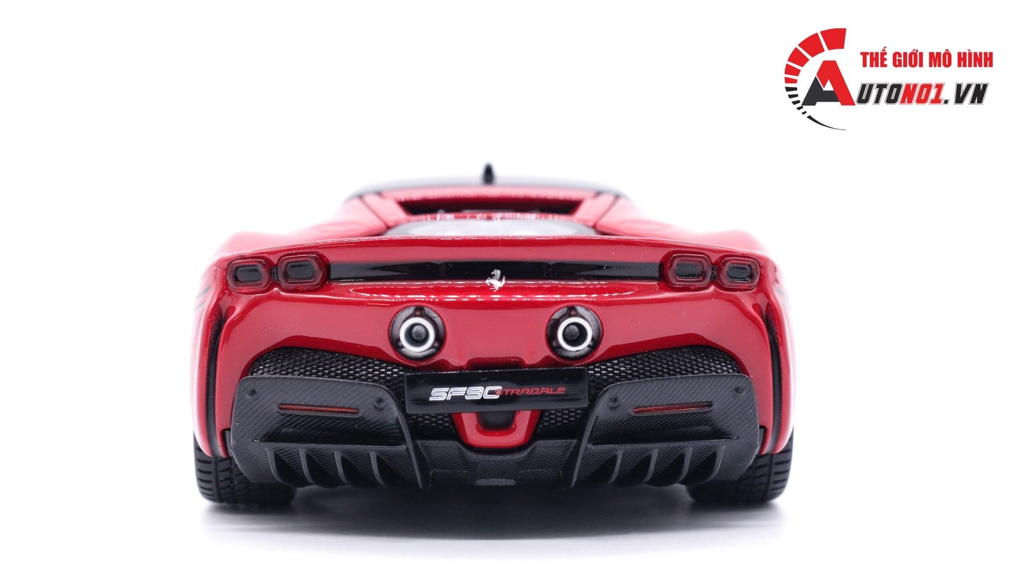  Mô hình xe Ferrari Sf90 Stradale đánh lái được full open 1:24 Bburago 7528 