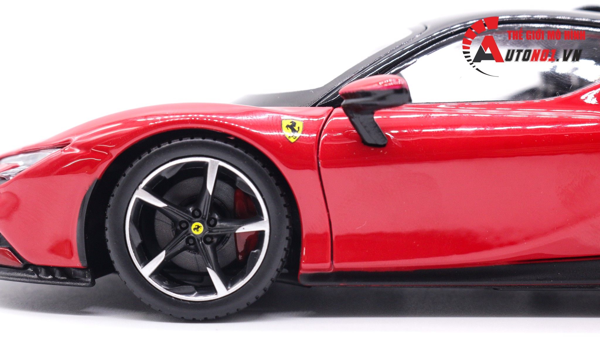  Mô hình xe Ferrari Sf90 Stradale đánh lái được full open 1:24 Bburago 7528 