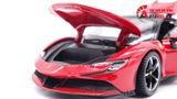  Mô hình xe Ferrari Sf90 Stradale đánh lái được full open 1:24 Bburago 7528 