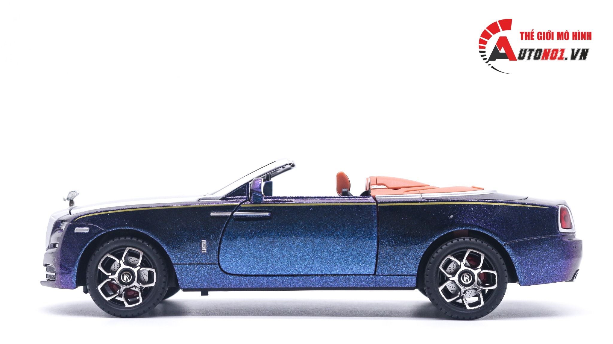  Mô hình xe Rolls-Royce Dawn full open, mui tháo rời, tặng kèm dù tỉ lệ 1:24 Newao OT311A 