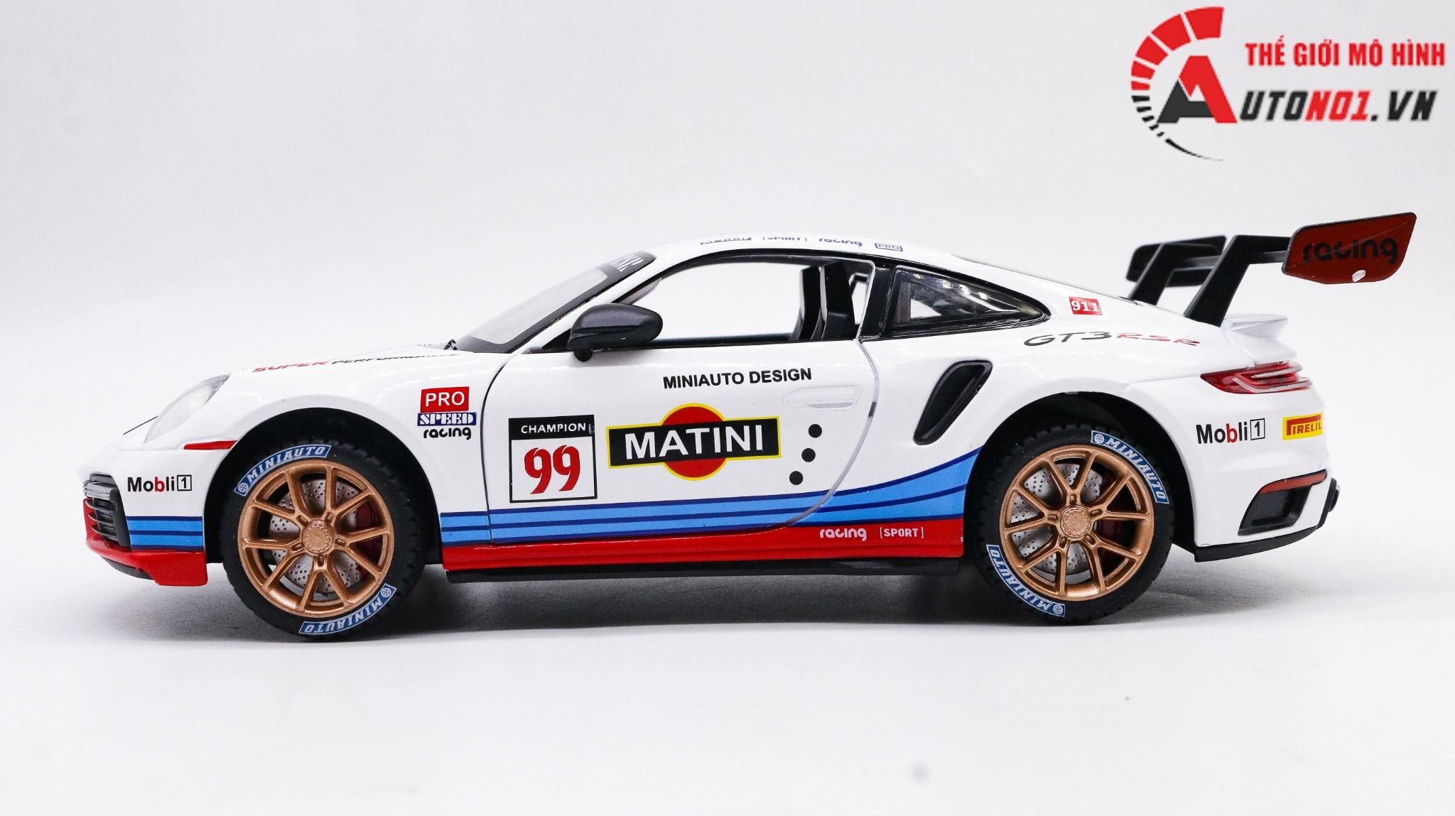 Mô hình xe Porsche 911 Gt3 Rsr đánh lái được full open 1:24 Miniauto OT404 