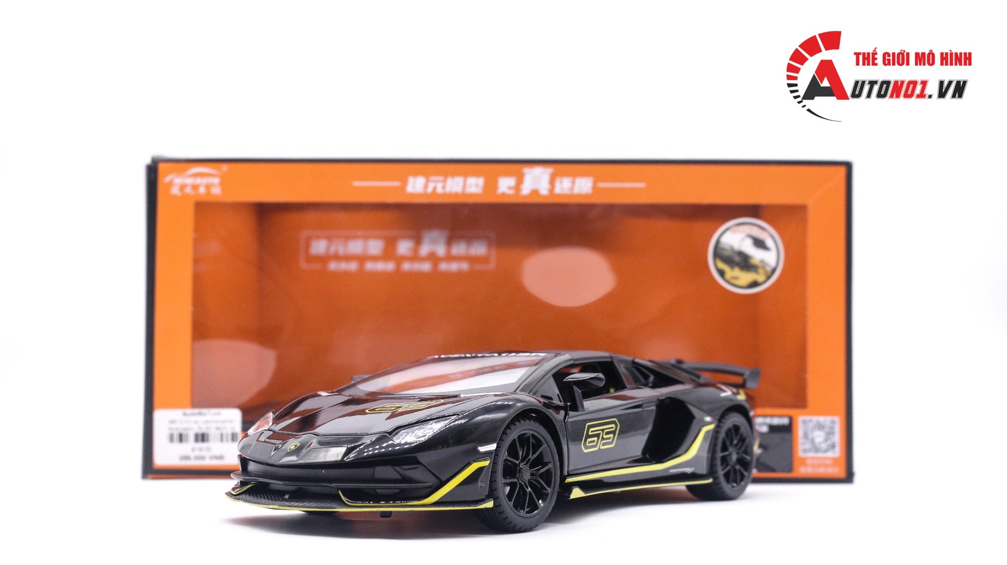  Mô hình xe Lamborghini Aventador Svj63 đánh lái được full open, mui xe có thể tháo rời 1:24 Miniauto OT405 