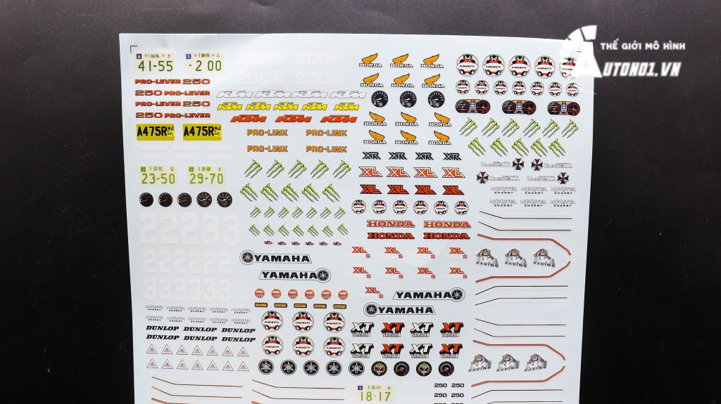 DECAL NƯỚC HONDA YAMAHA DUNLOP MONSTER 1:12 DC142