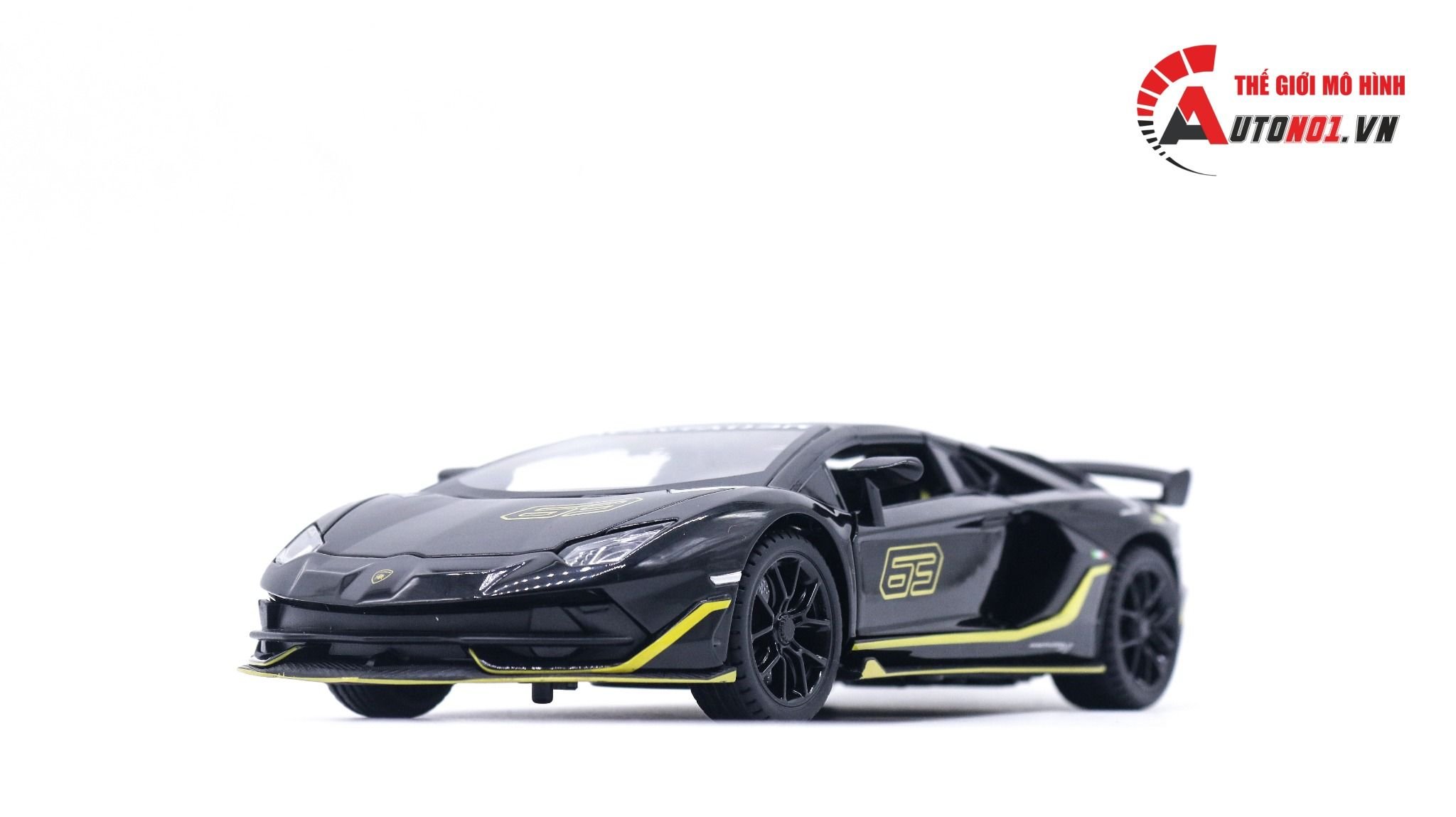  Mô hình xe Lamborghini Aventador Svj63 đánh lái được full open, mui xe có thể tháo rời 1:24 Miniauto DC24301 