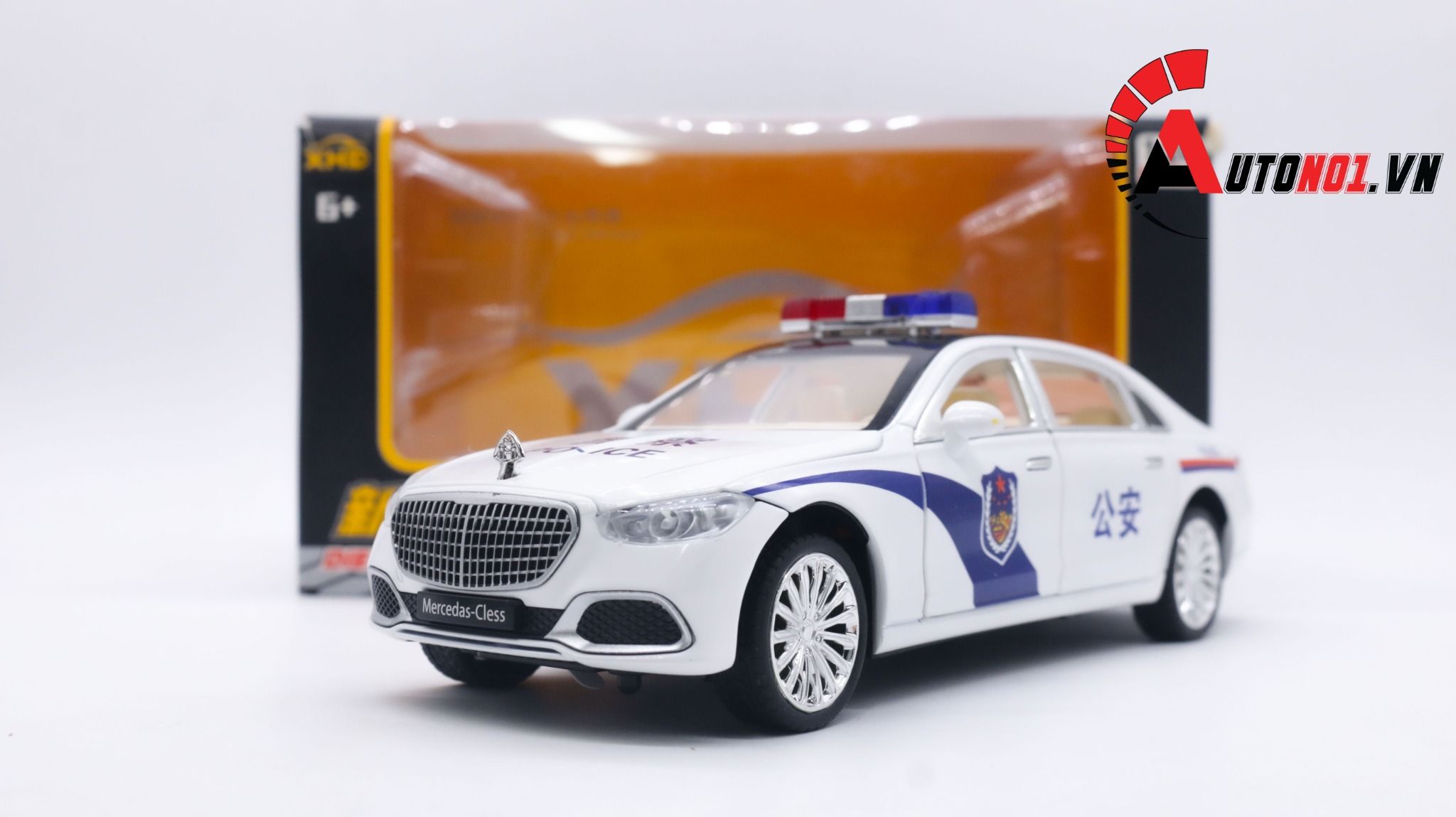  Mô hình xe ô tô Mercedes Benz Maybach S680 police full open tỉ lệ 1:24 XHD models OT234 