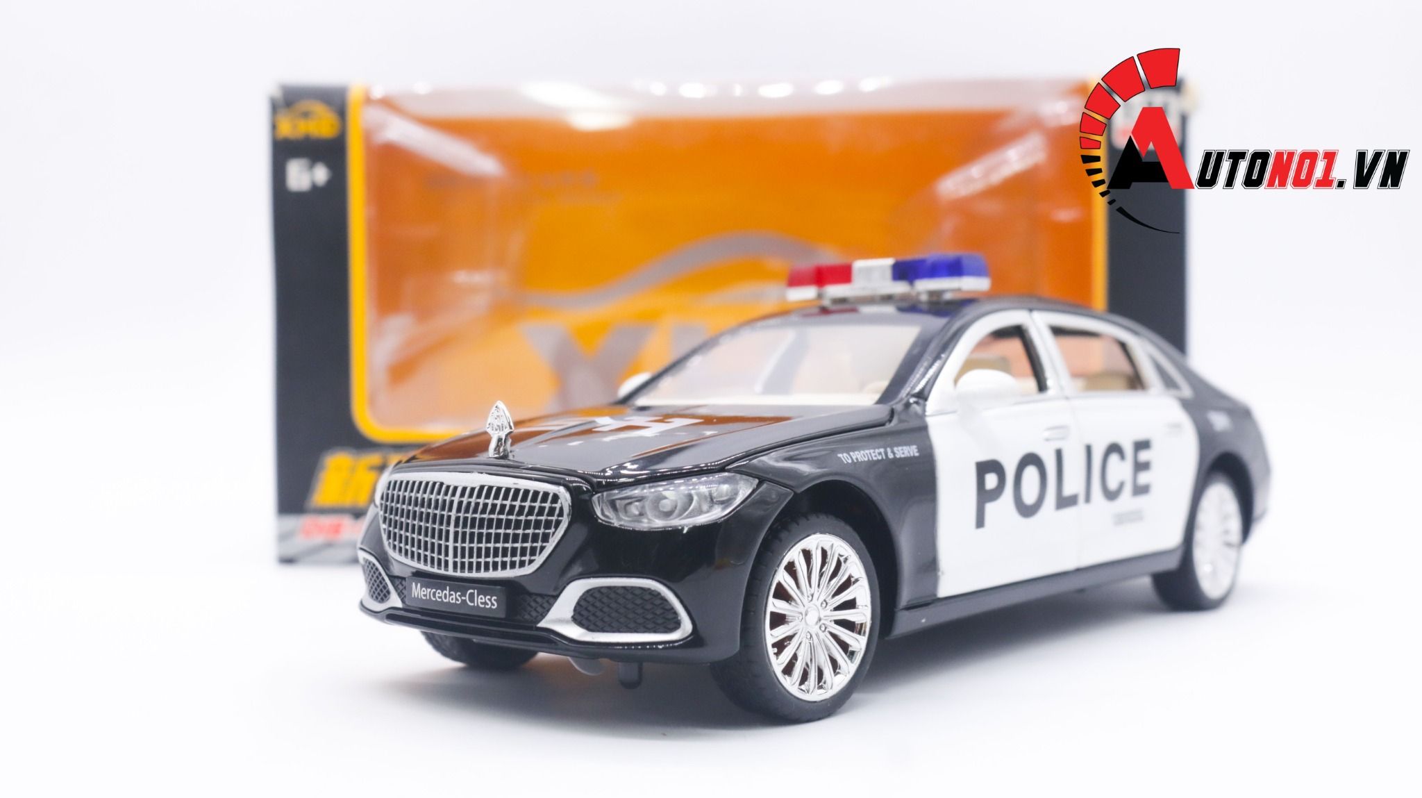  Mô hình xe ô tô Mercedes Benz Maybach S680 police full open tỉ lệ 1:24 XHD models OT234 