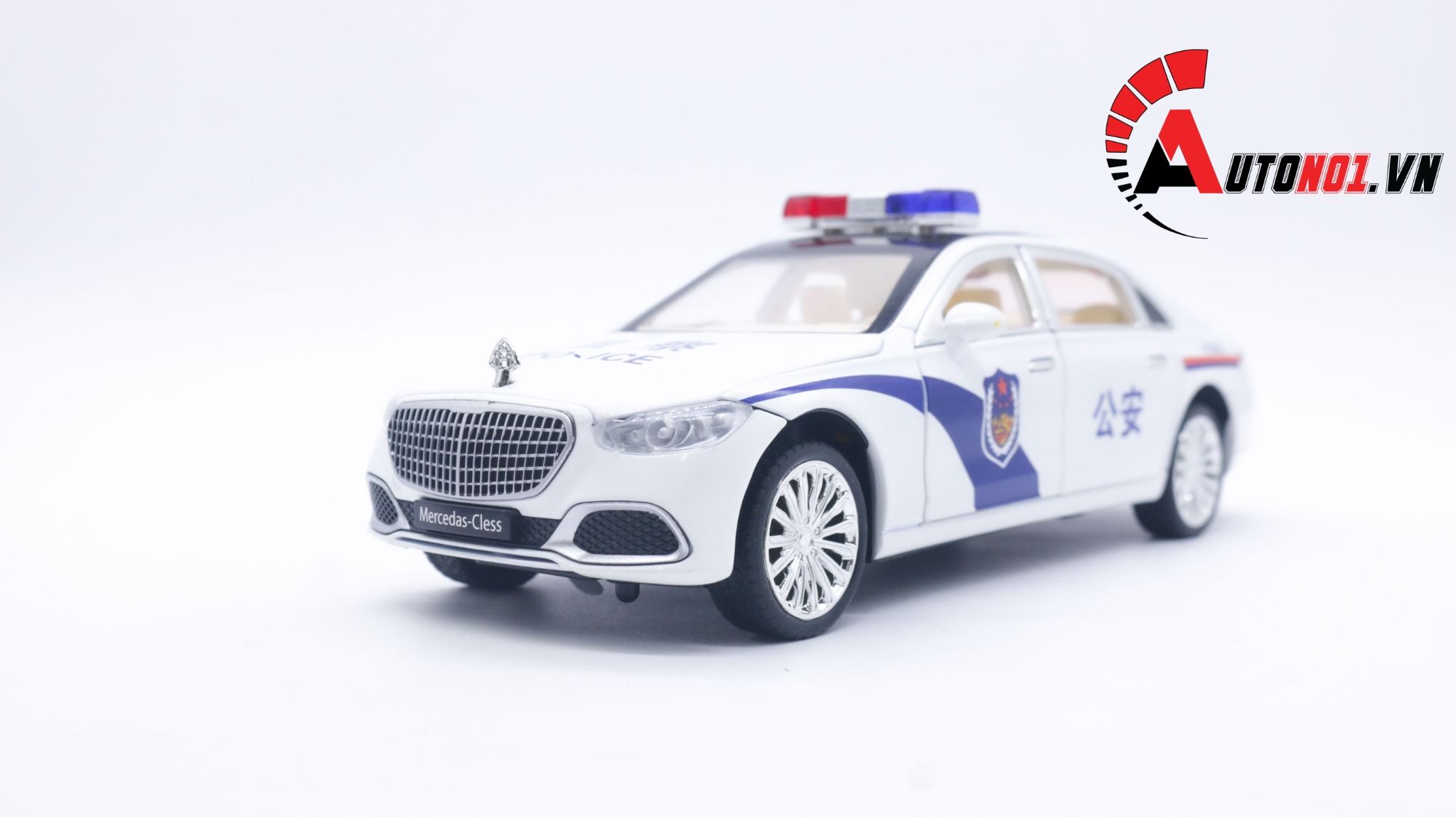  Mô hình xe ô tô Mercedes Benz Maybach S680 police full open tỉ lệ 1:24 XHD models OT234 