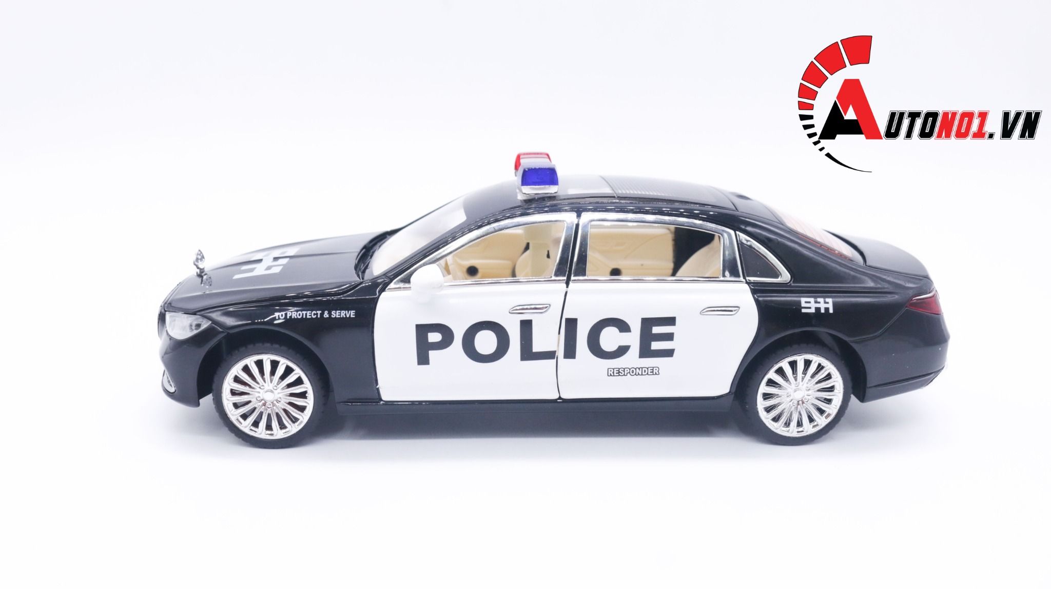  Mô hình xe ô tô Mercedes Benz Maybach S680 police full open tỉ lệ 1:24 XHD models OT234 