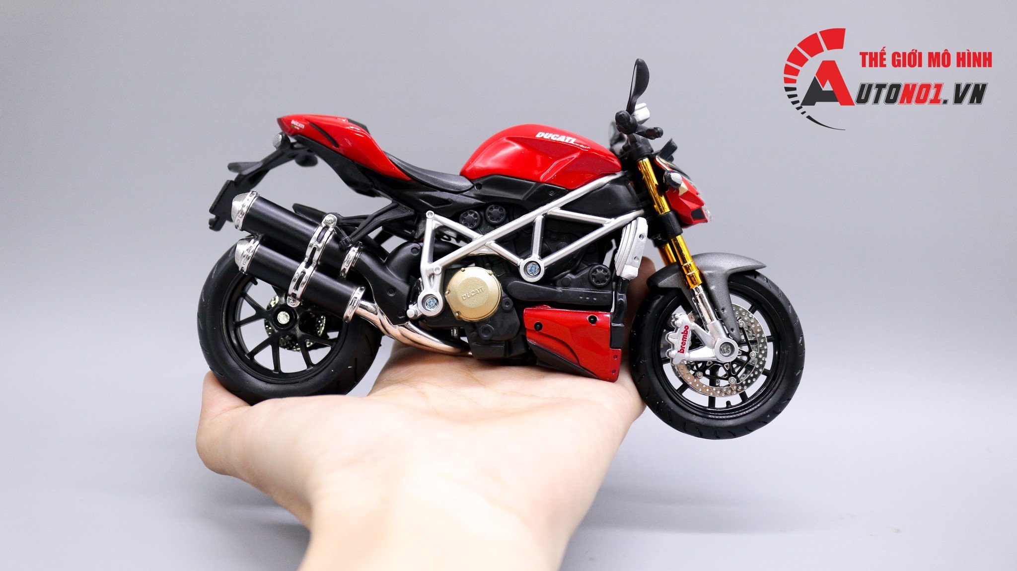 Mô hình xe Ducati Streetfighter S red 1:12 Maisto 4522 không đế 