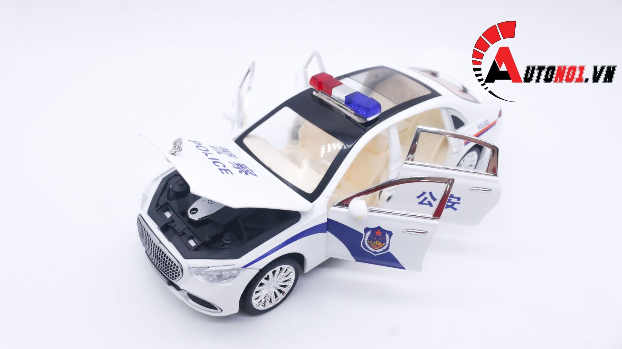  Mô hình xe ô tô Mercedes Benz Maybach S680 police full open tỉ lệ 1:24 XHD models OT234 