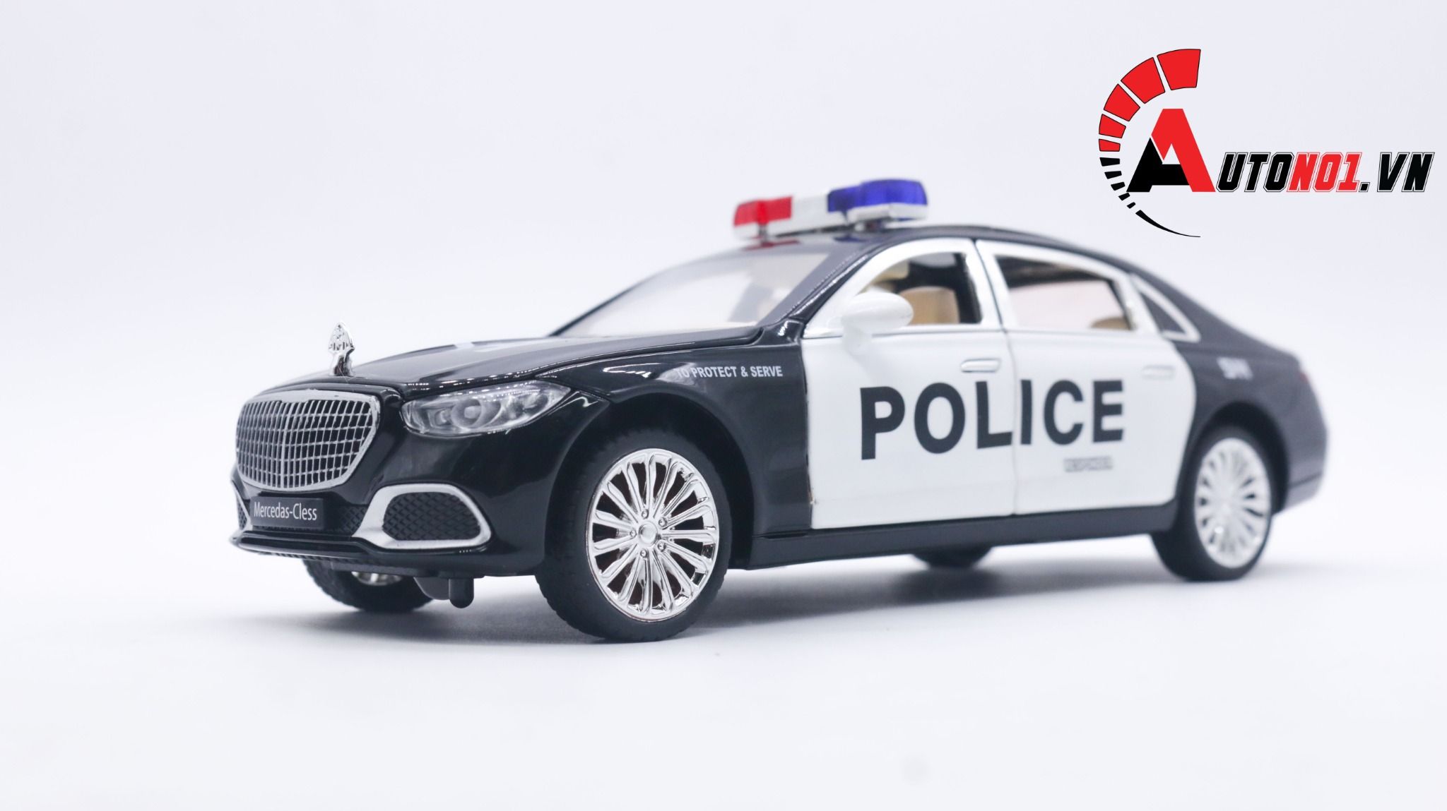  Mô hình xe ô tô Mercedes Benz Maybach S680 police full open tỉ lệ 1:24 XHD models OT234 