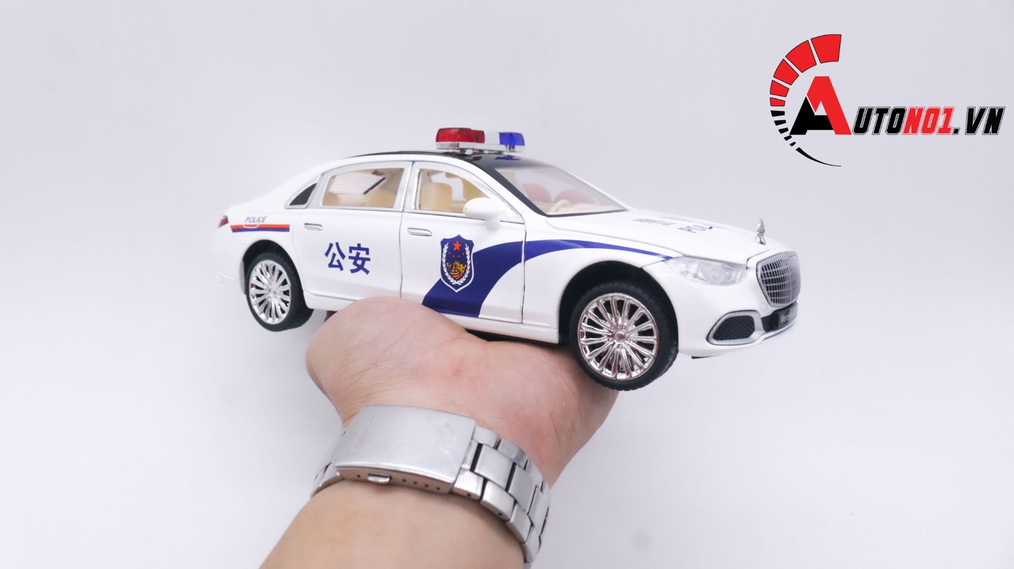  Mô hình xe ô tô Mercedes Benz Maybach S680 police full open tỉ lệ 1:24 XHD models OT234 