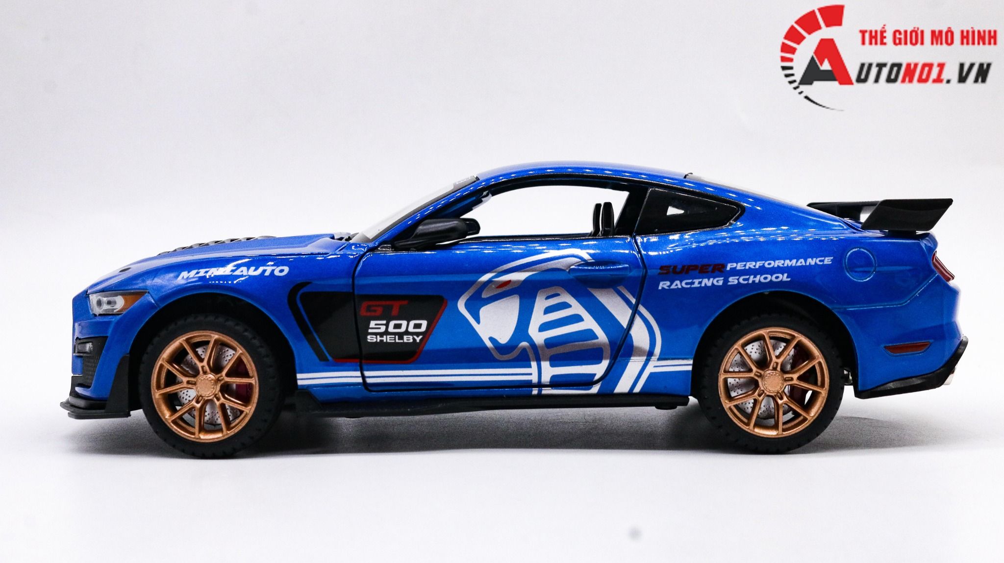  Mô hình xe Ford Mustang Shelby Gt500 đánh lái được full open 1:24 Miniauto OT401 