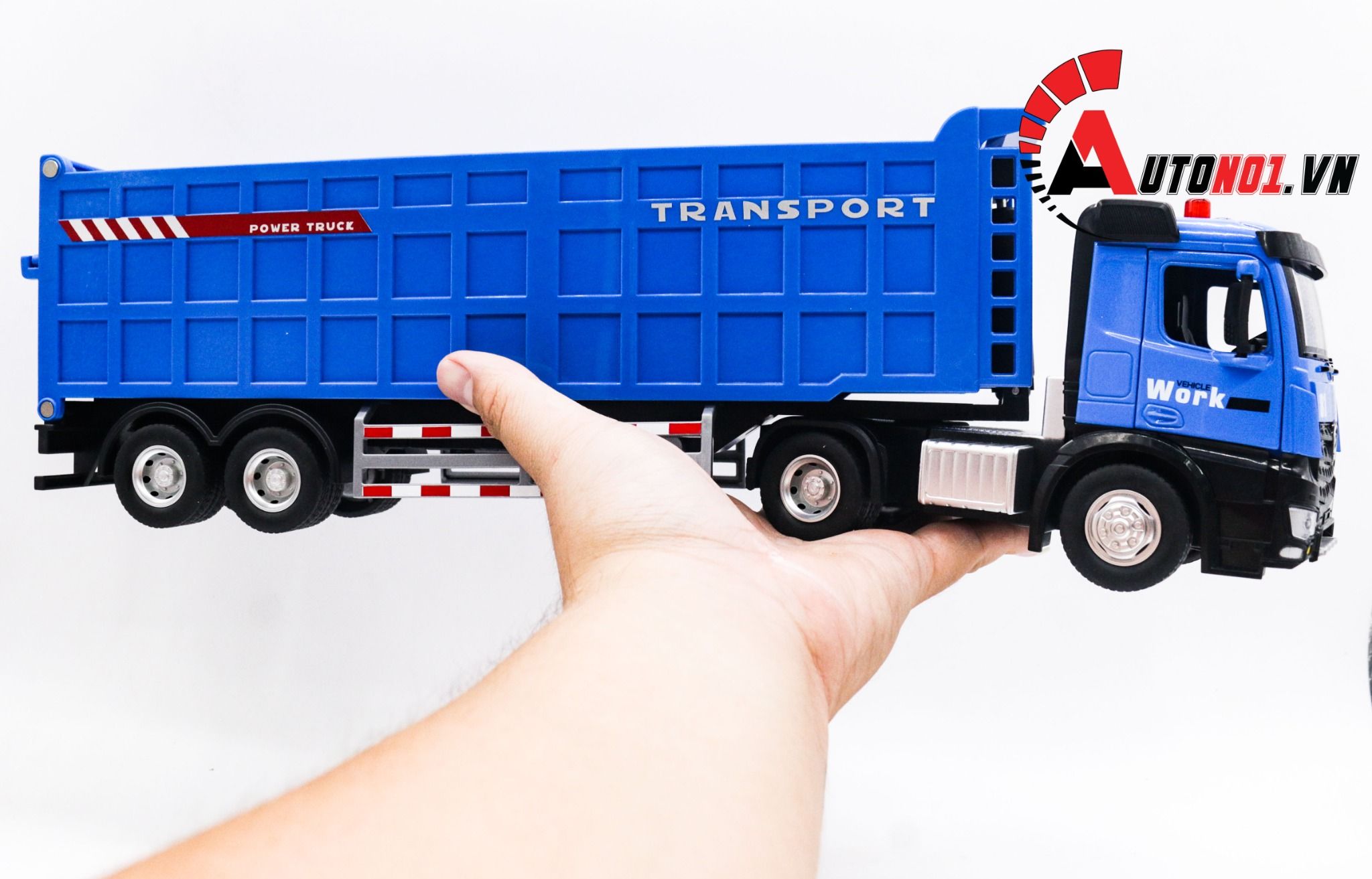  Mô hình xe container tỉ lệ 1:24 đầu kim loại - thùng xe nhựa Metal DieCast OT242 