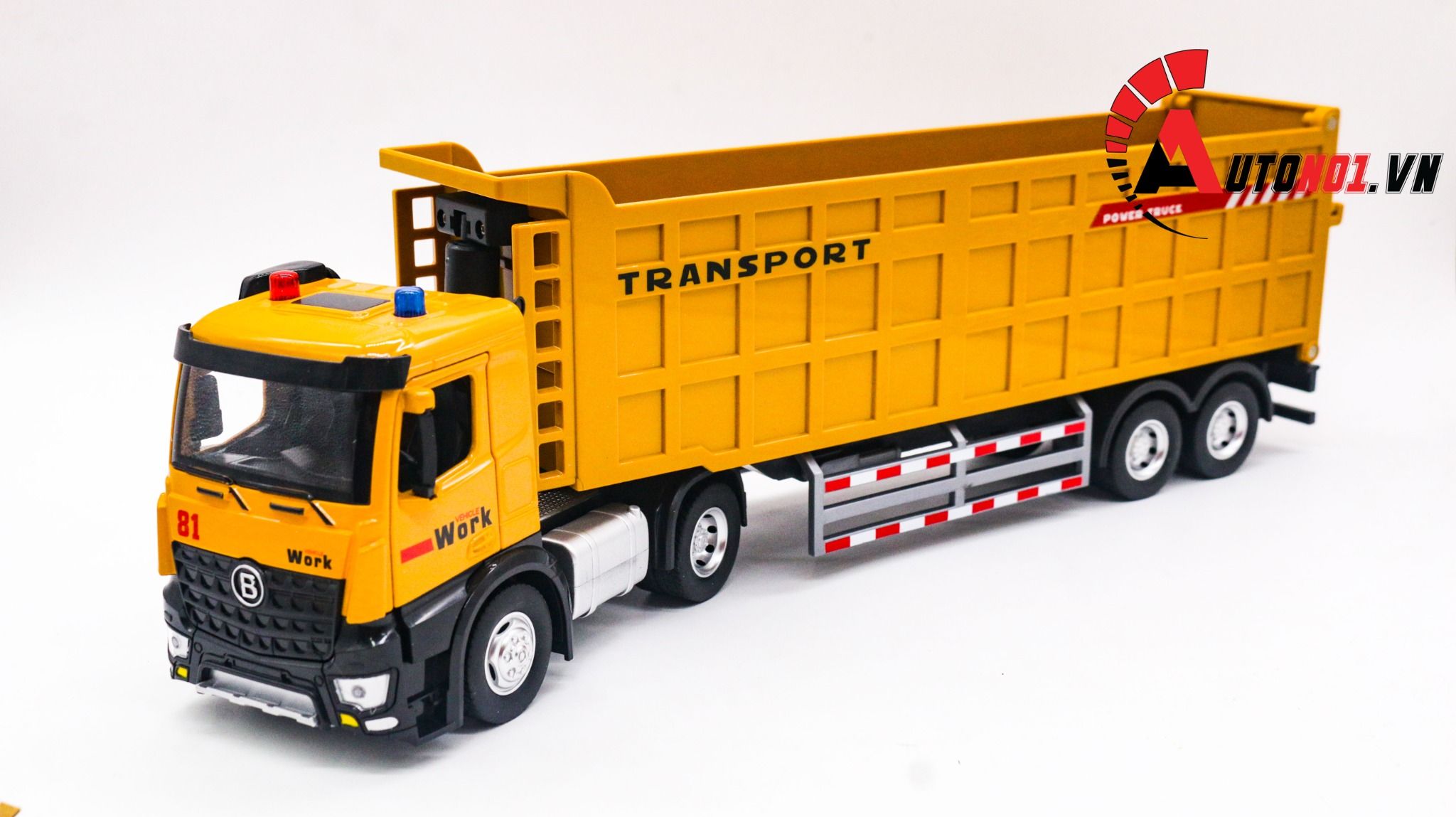  Mô hình xe container tỉ lệ 1:24 đầu kim loại - thùng xe nhựa Metal DieCast OT242 