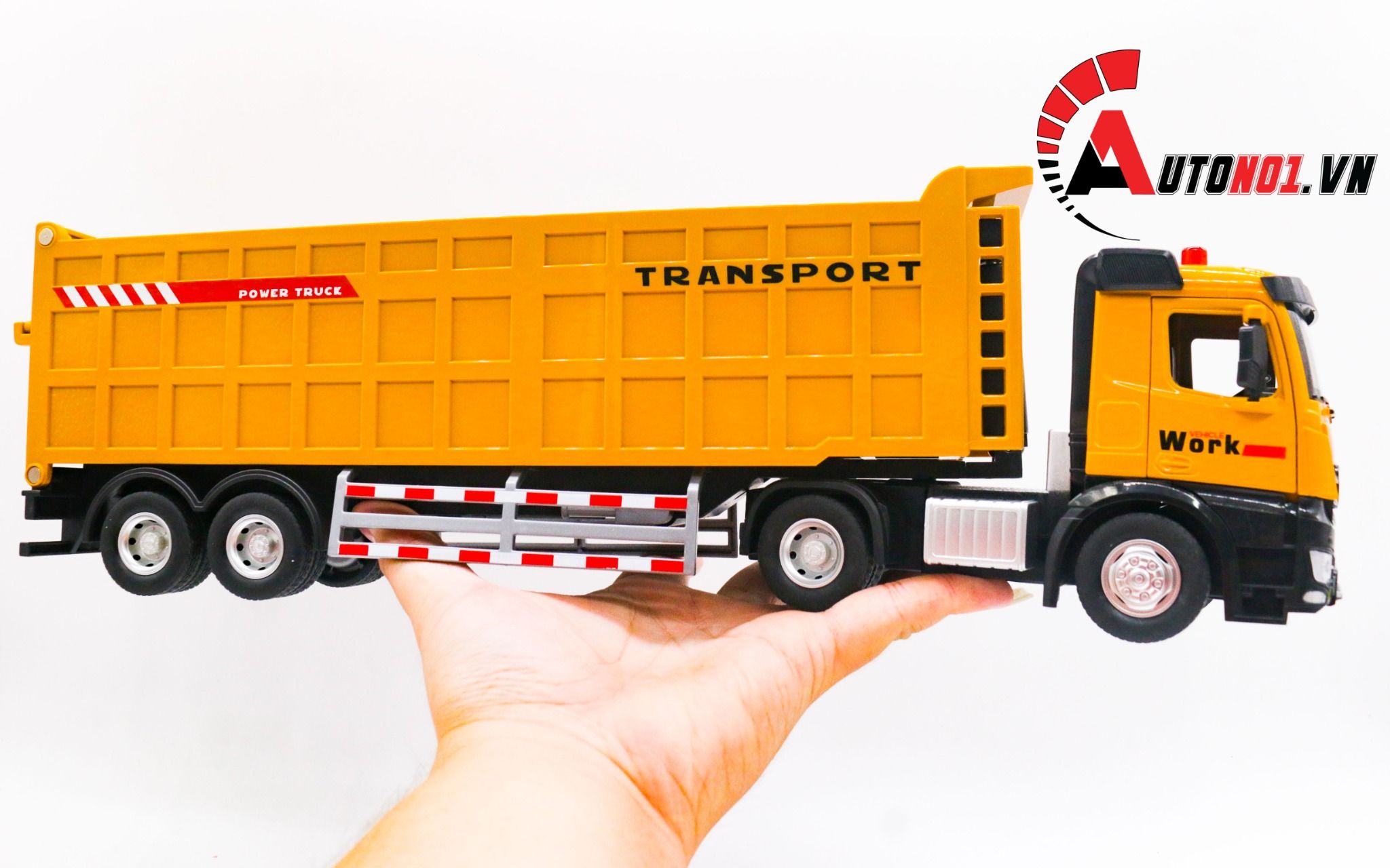  Mô hình xe container tỉ lệ 1:24 đầu kim loại - thùng xe nhựa Metal DieCast OT242 