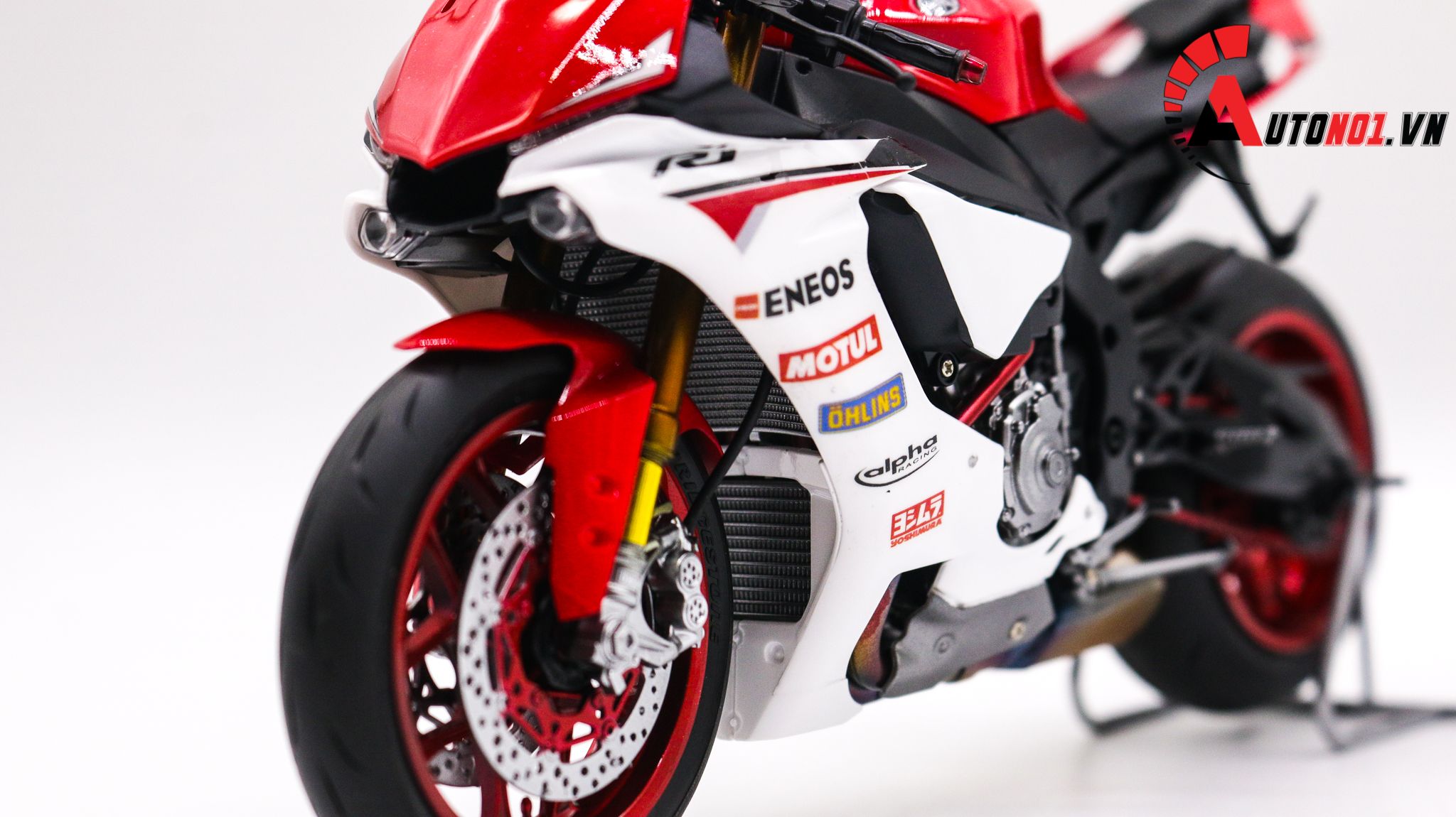  Mô hình xe Yamaha Yzf R1 Red White 1:12 Tamiya D080 