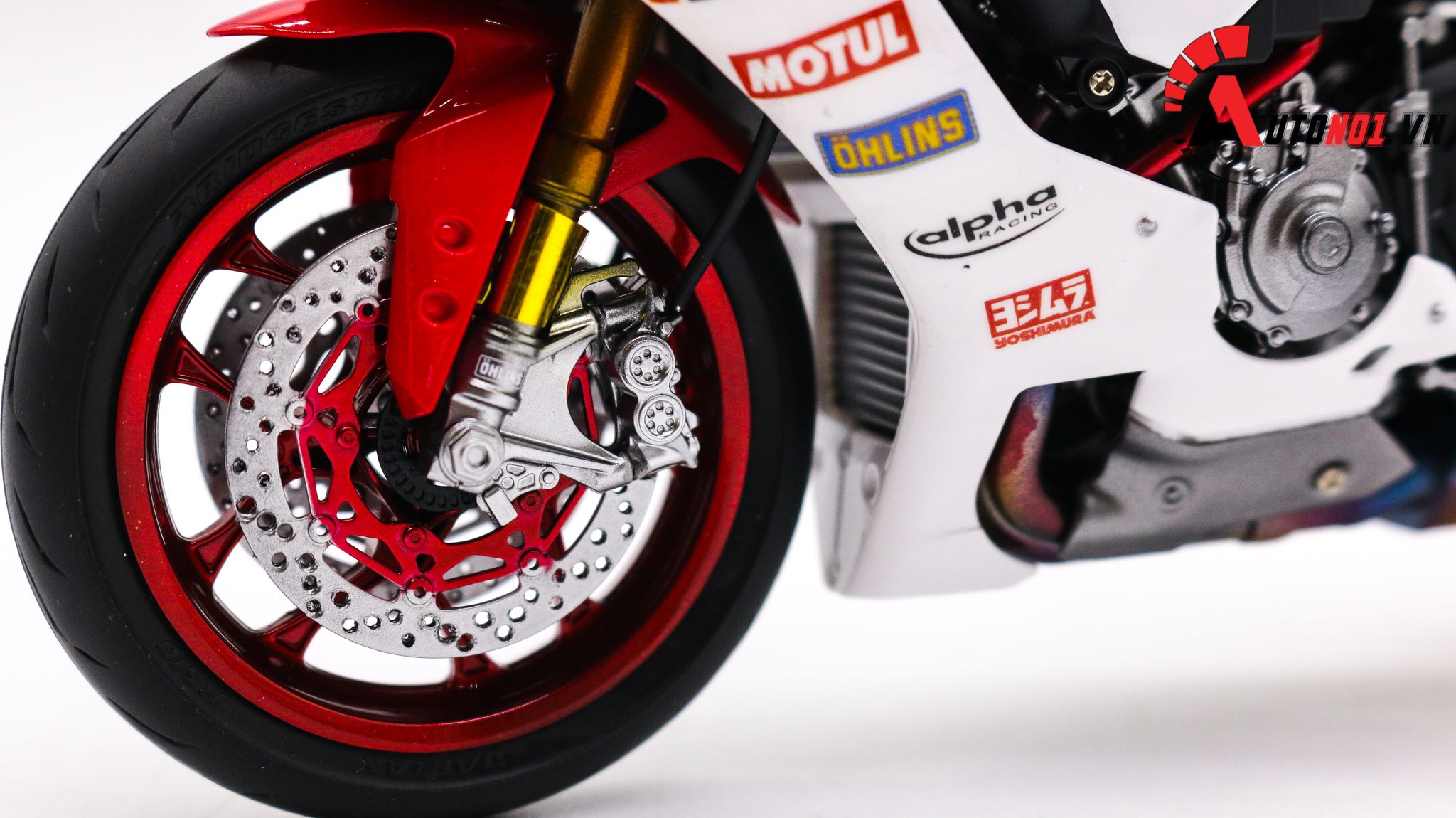  Mô hình xe Yamaha Yzf R1 Red White 1:12 Tamiya D080 