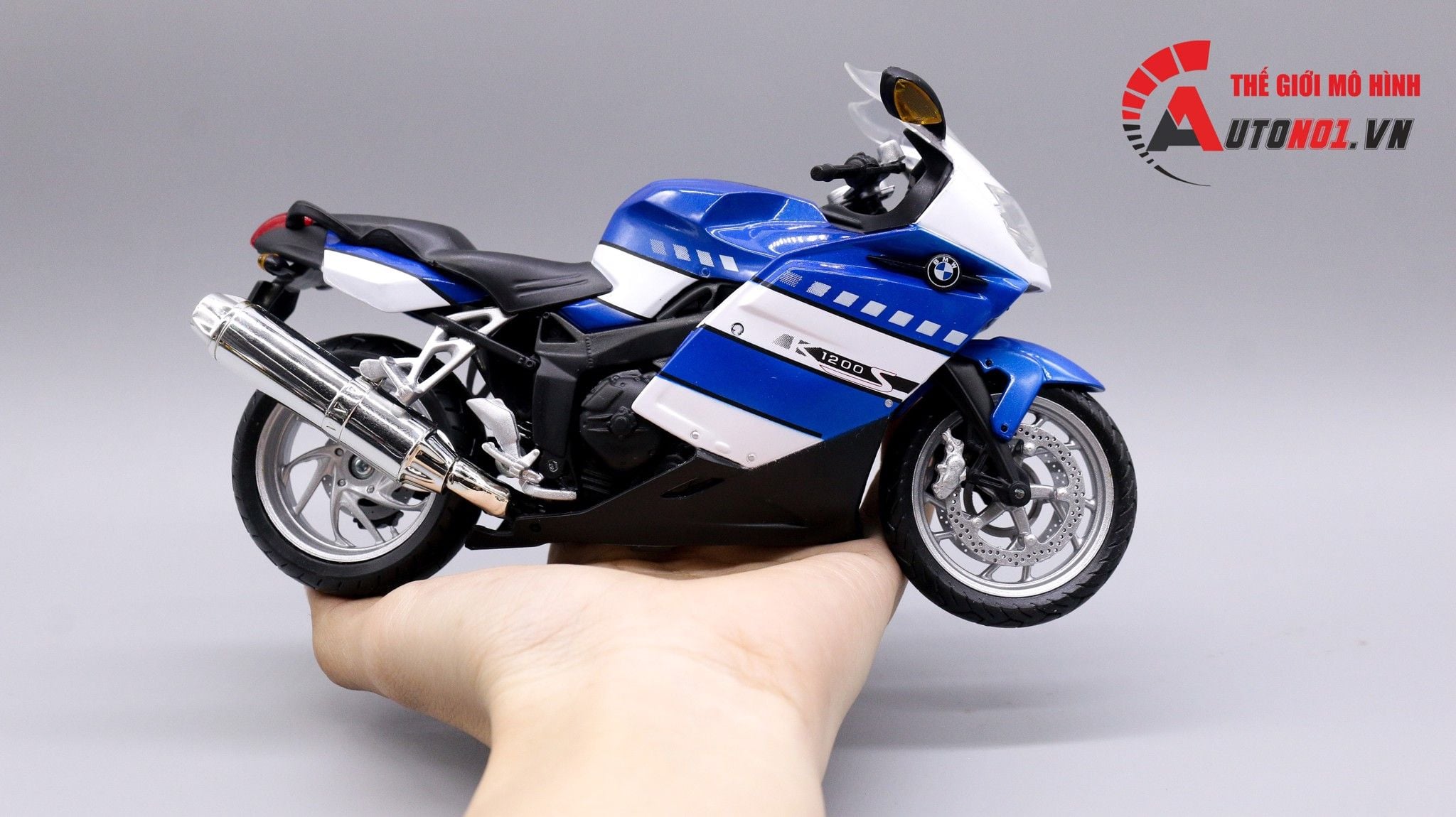  Mô hình xe Bmw K1200S blue 1:12 Joycity 7508 