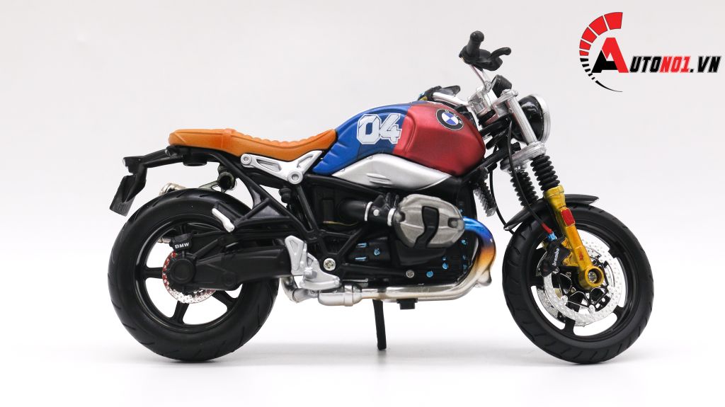 MÔ HÌNH XE BMW R NINE T BLUE RED 04 TỈ LỆ 1:12 AUTONO1 D180