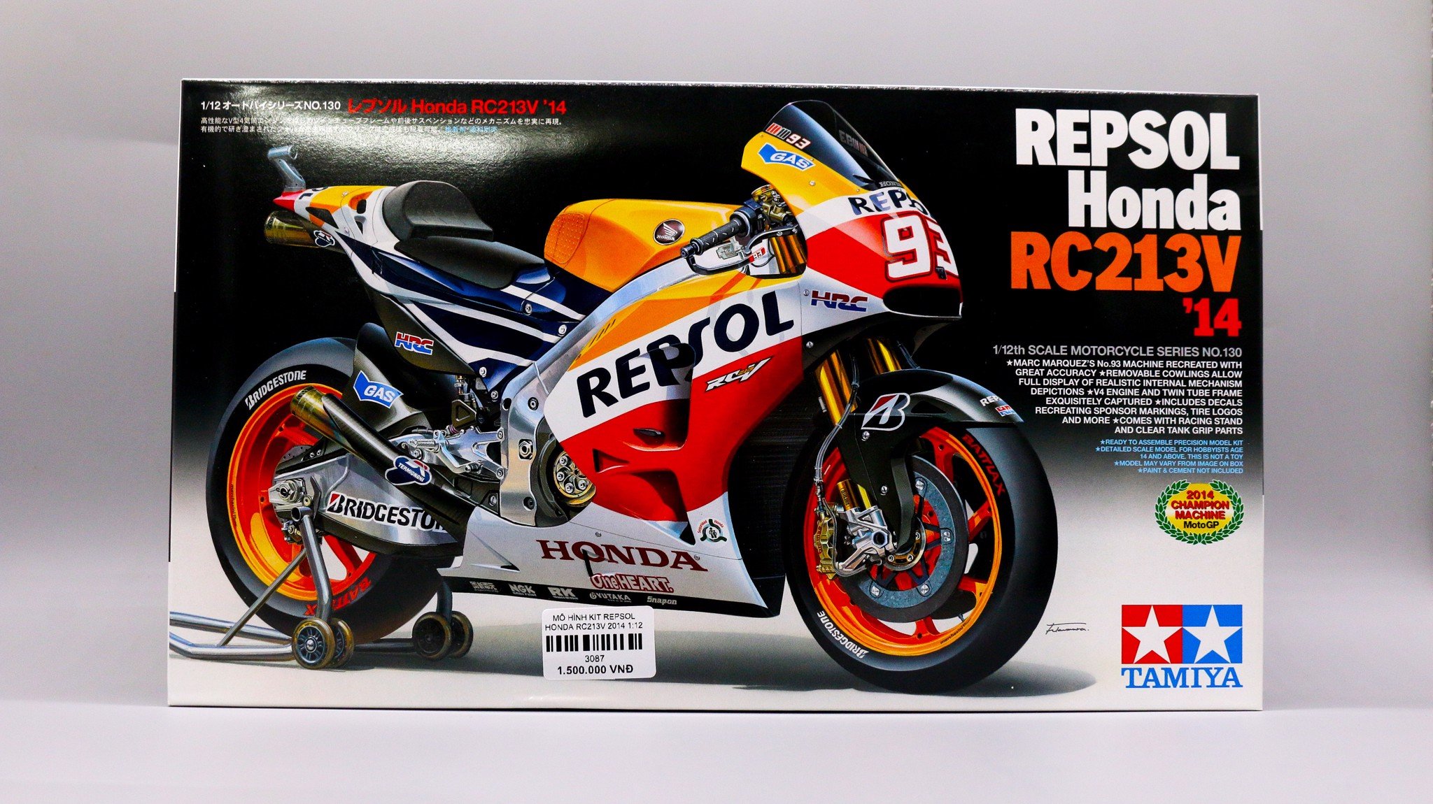  MÔ HÌNH KIT MÔ TÔ HONDA REPSOL RC213V 2014 1:12 TAMIYA 14130 