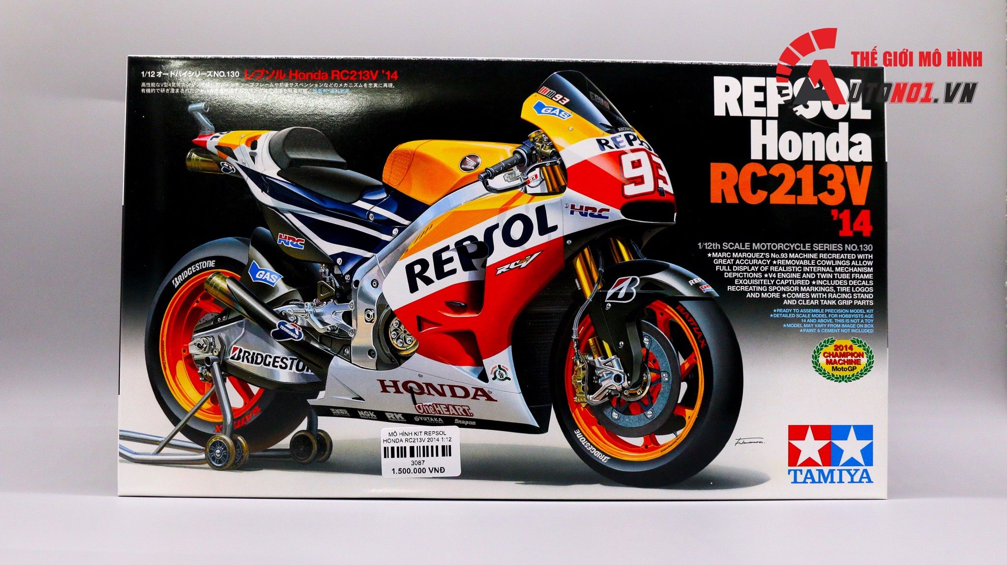  MÔ HÌNH KIT MÔ TÔ HONDA REPSOL RC213V 2014 1:12 TAMIYA 14130 