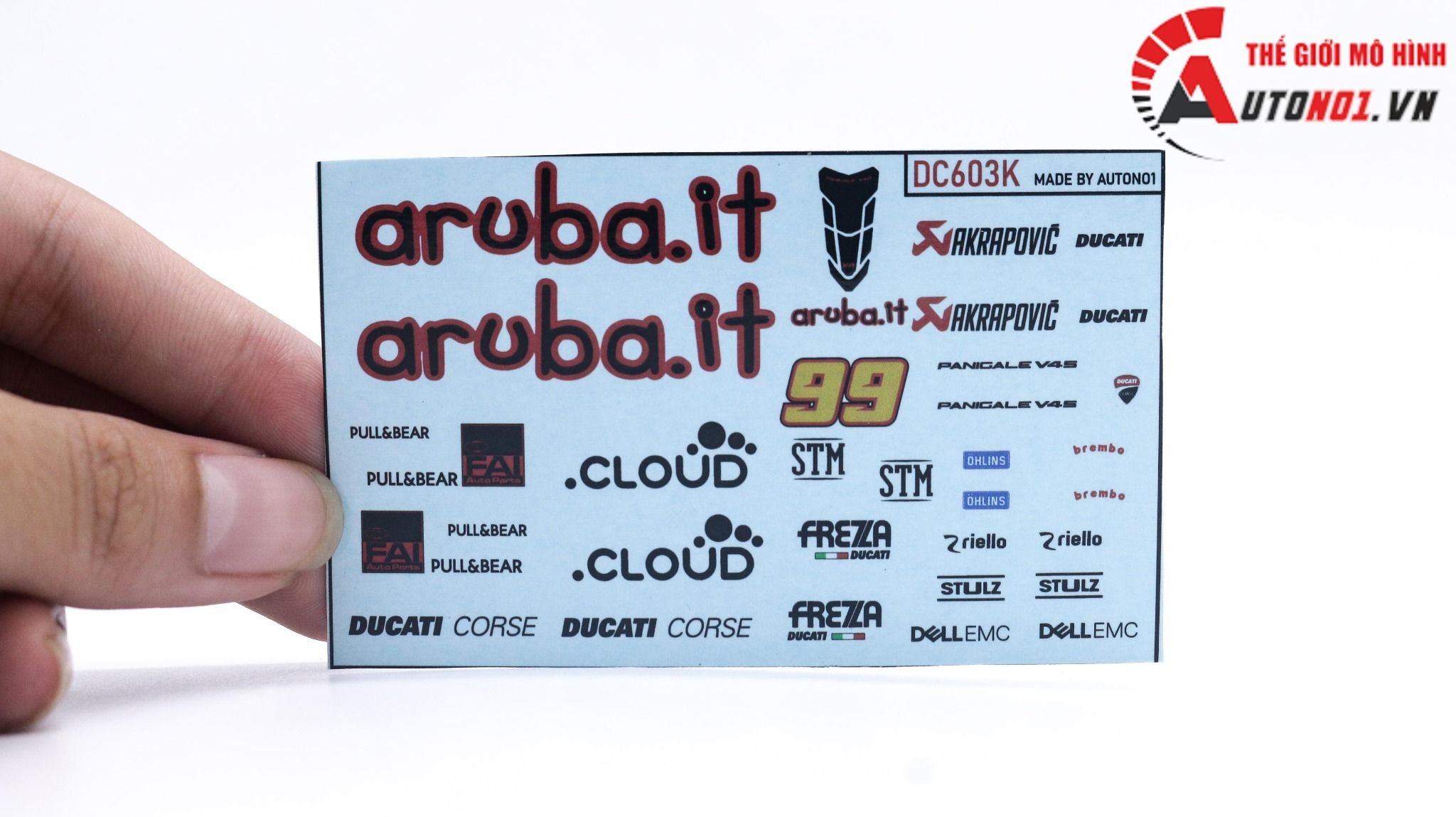  DECAL NƯỚC ĐỘ DUCATI PANIGALE V4 ARUBA.IT TỈ LỆ 1:12 AUTONO1 DC603K 