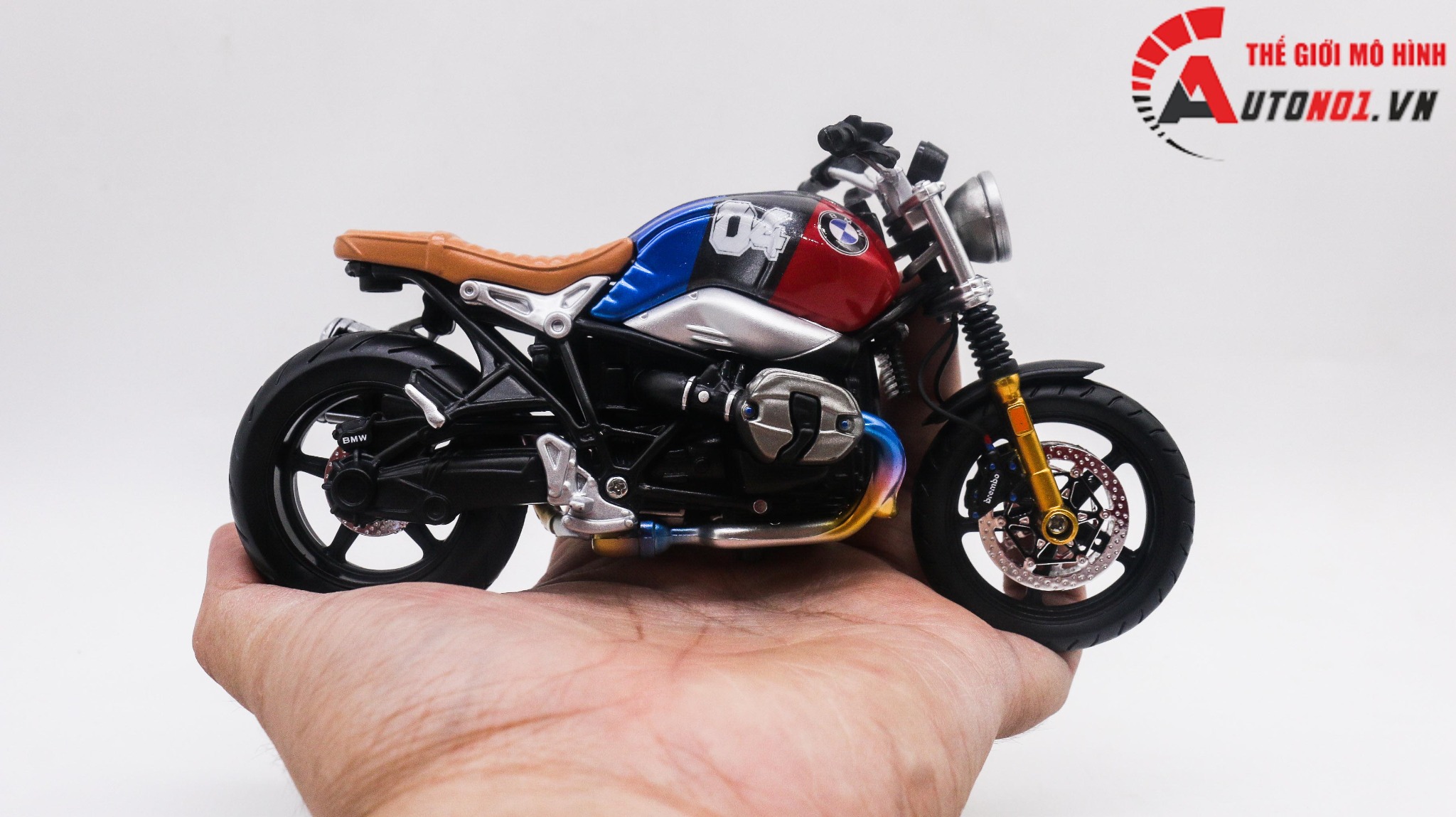  Mô hình xe độ Bmw R Nine T Blue Red 04 Tỉ Lệ 1:12 Autono1 D180 