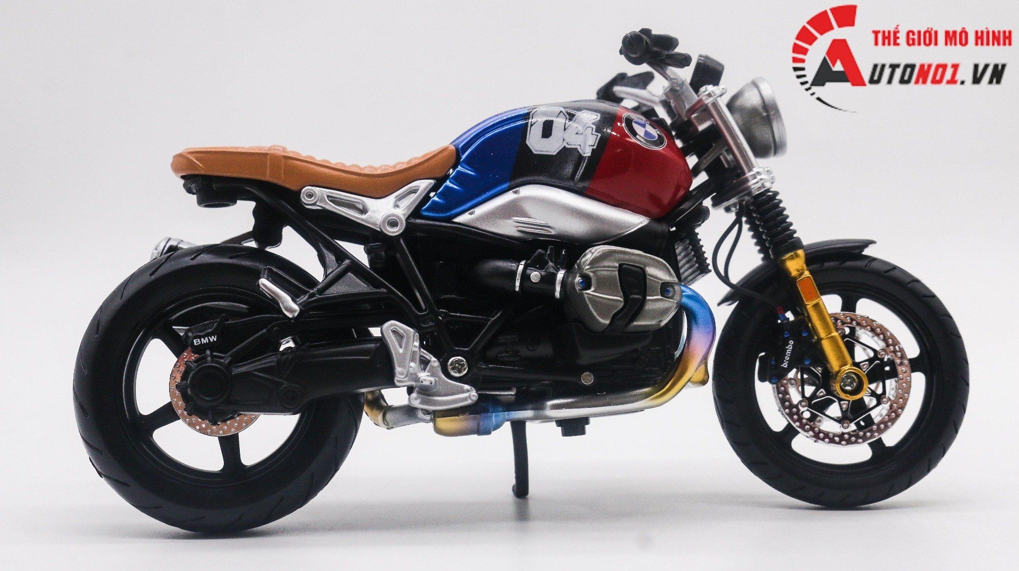  Mô hình xe độ Bmw R Nine T Blue Red 04 Tỉ Lệ 1:12 Autono1 D180 