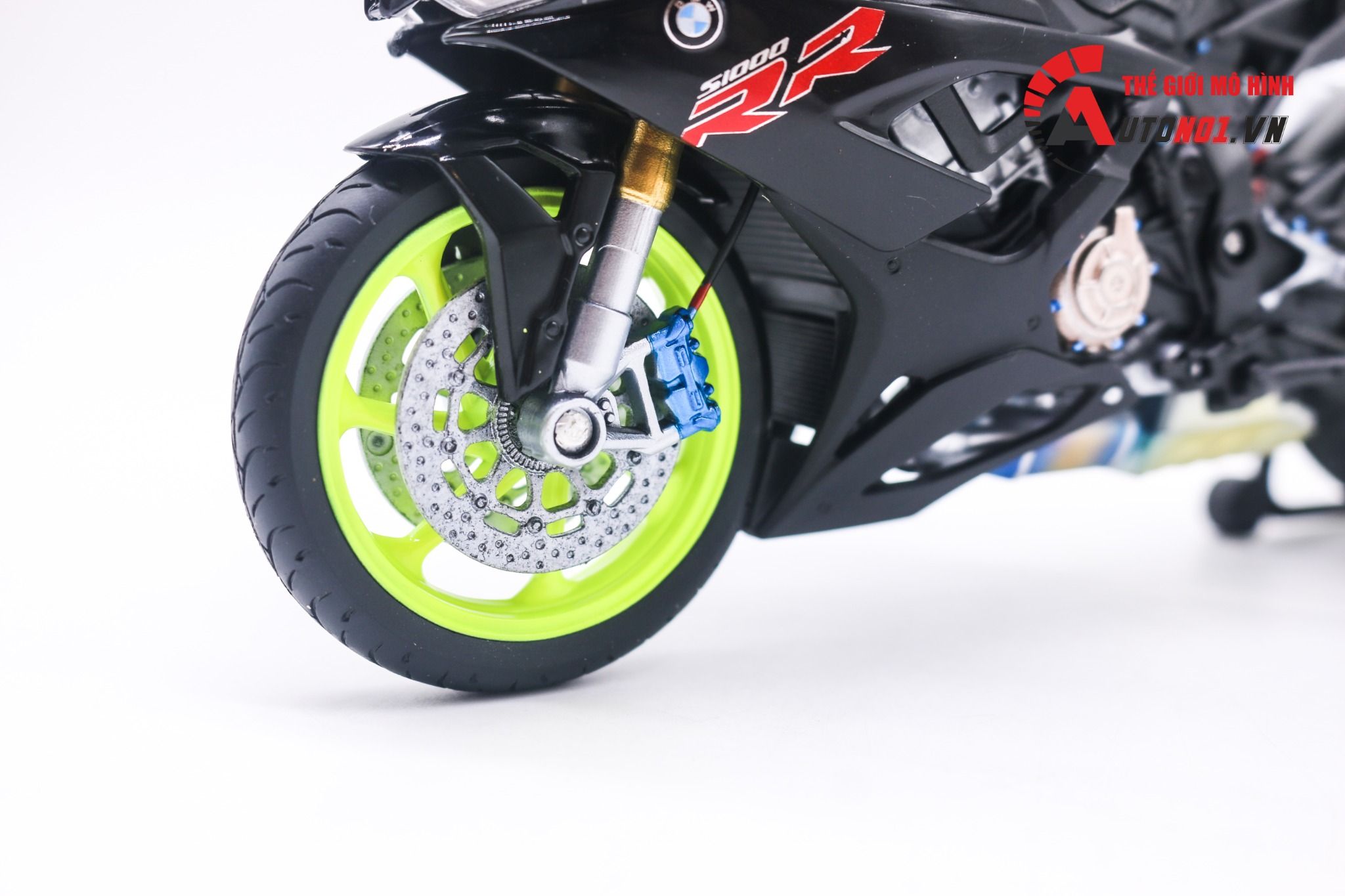  Mô hình xe độ Bmw S1000rr 2020 black độ pô 1:12 Autono1 Welly D226K 