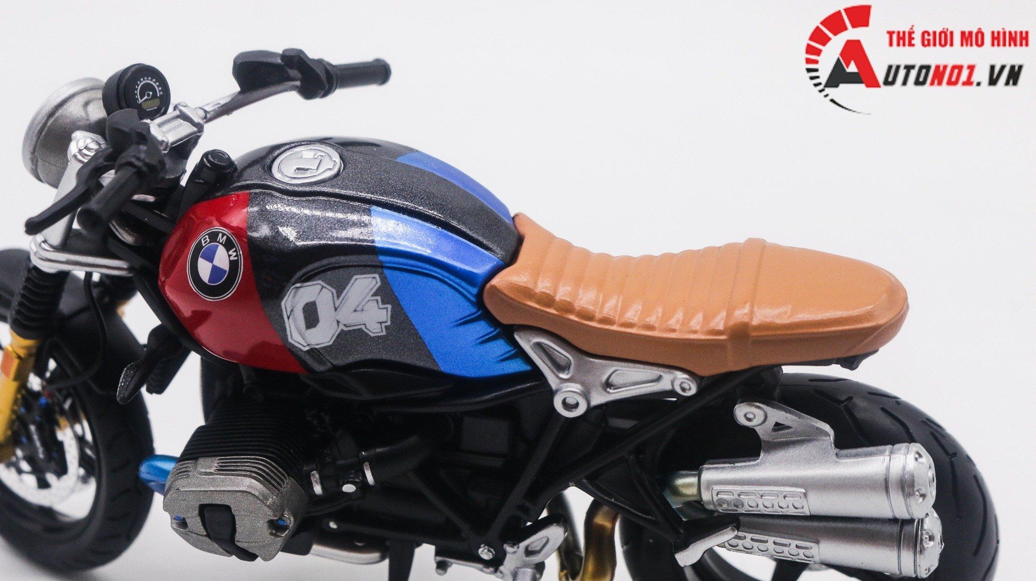  Mô hình xe độ Bmw R Nine T Blue Red 04 Tỉ Lệ 1:12 Autono1 D180 