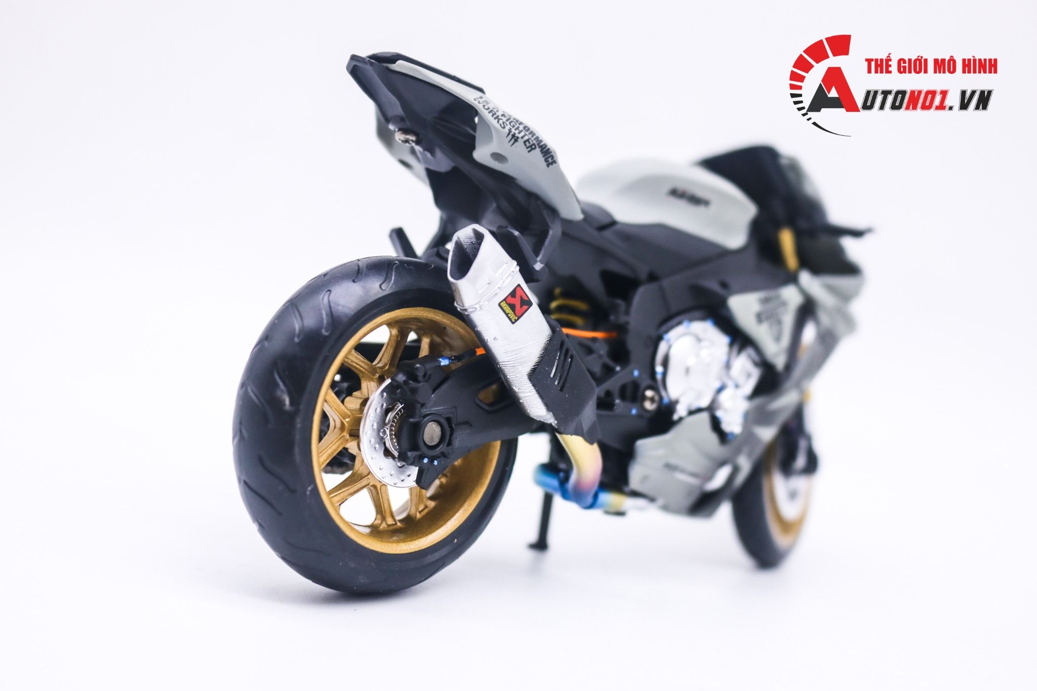  Mô hình xe độ Yamaha R1m Liberty Walk độ pô Akrapovic 1:12 Autono1 MSZ D028B 