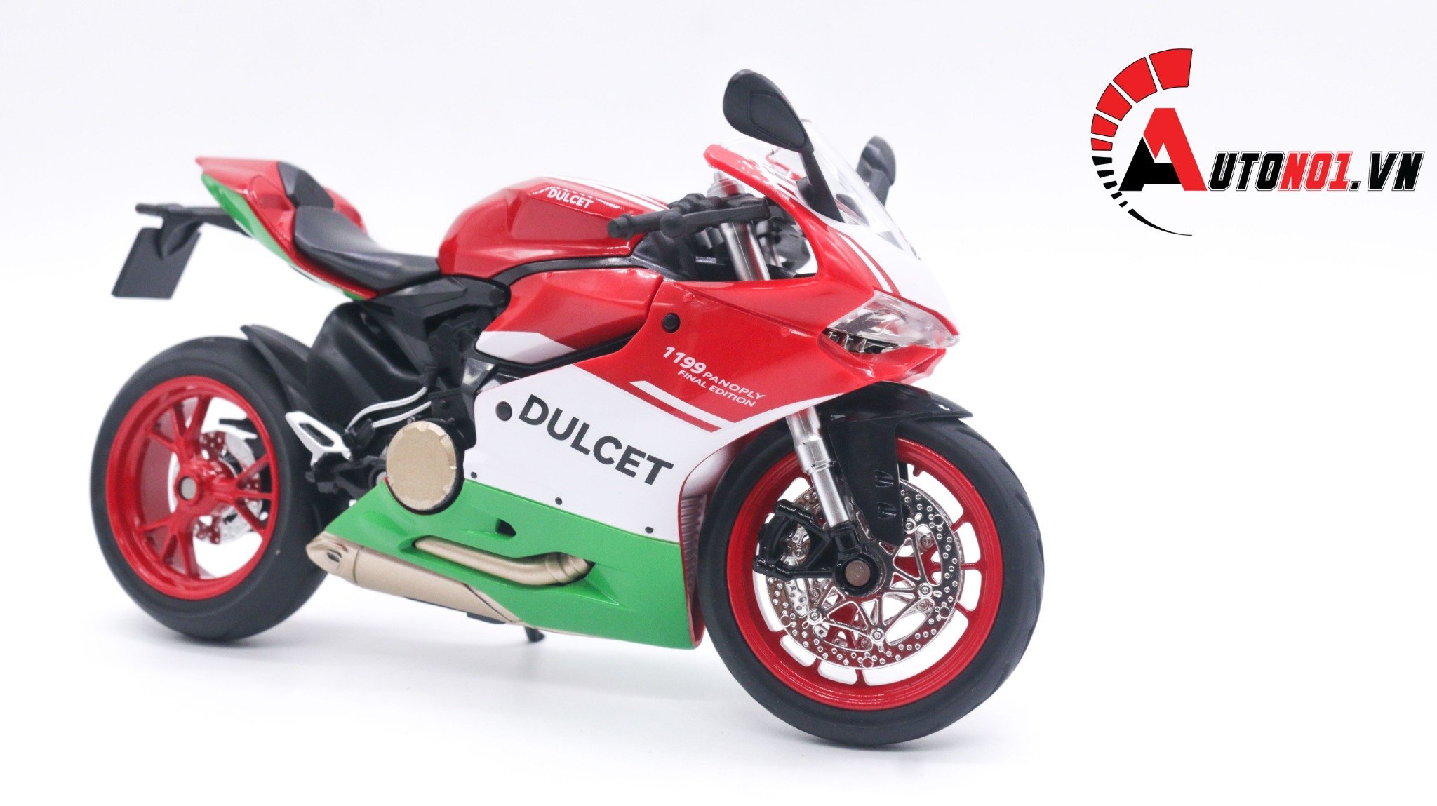  Mô hình xe Ducati 1199 panigale italy có đế có ben nâng 1:12 Jiaye Model MT041 