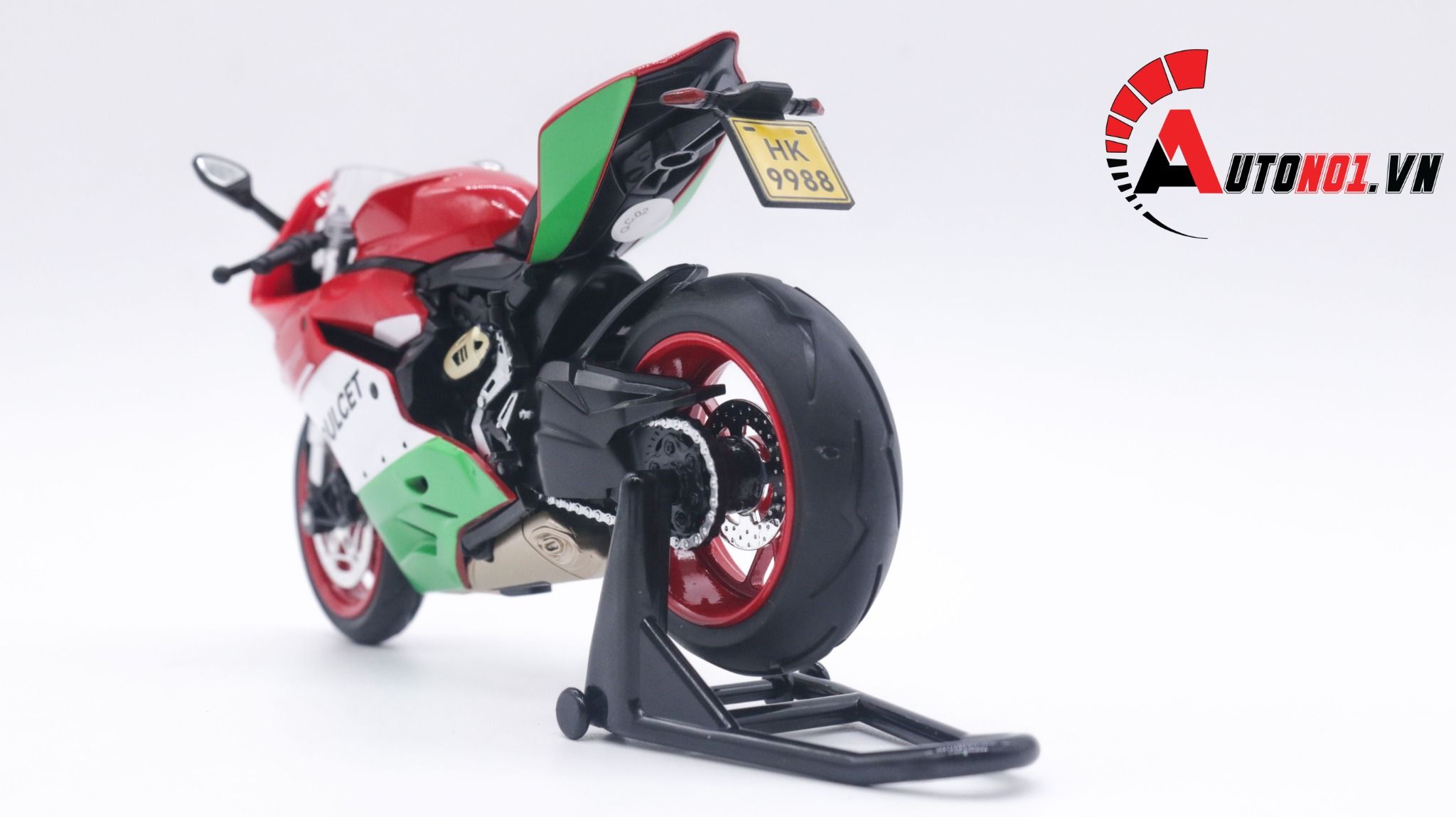  Mô hình xe Ducati 1199 panigale italy có đế có ben nâng 1:12 Jiaye Model MT041 