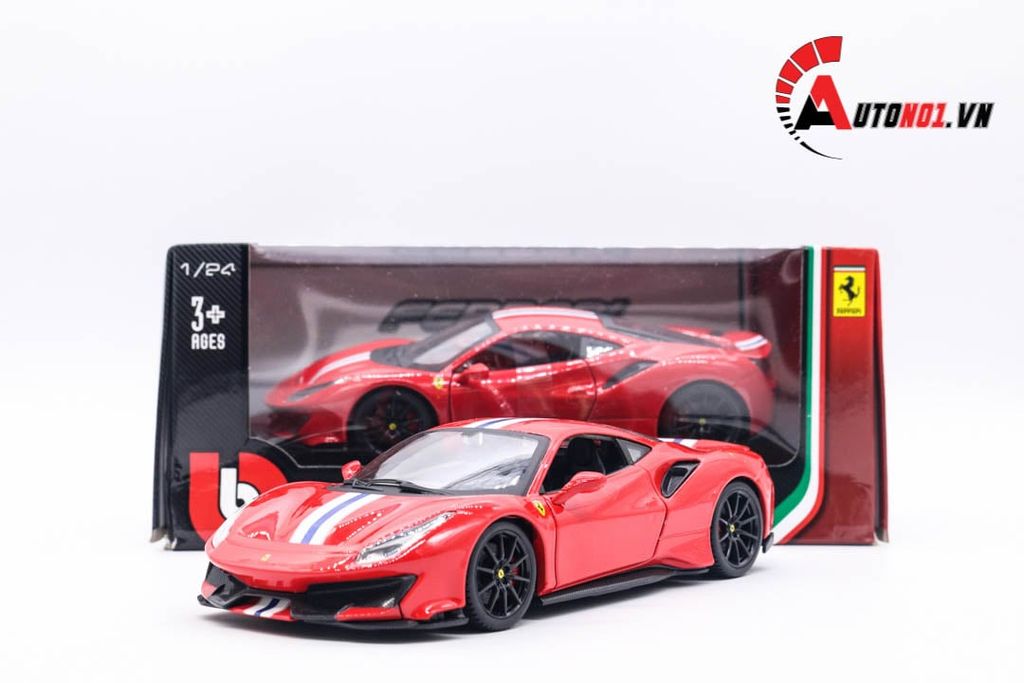 MÔ HÌNH XE FERRARI 488 PISTA RED 1:24 BBURAGO 5836