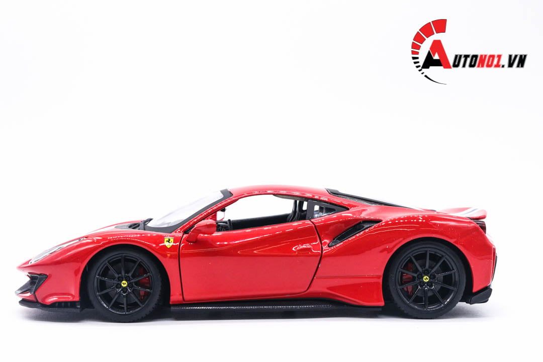  Mô hình xe Ferrari 488 Pista Red đánh lái được phiên bản có đế 1:24 Bburago 5836 