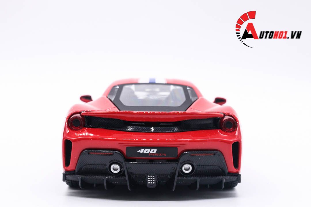  Mô hình xe Ferrari 488 Pista Red đánh lái được phiên bản có đế 1:24 Bburago 5836 