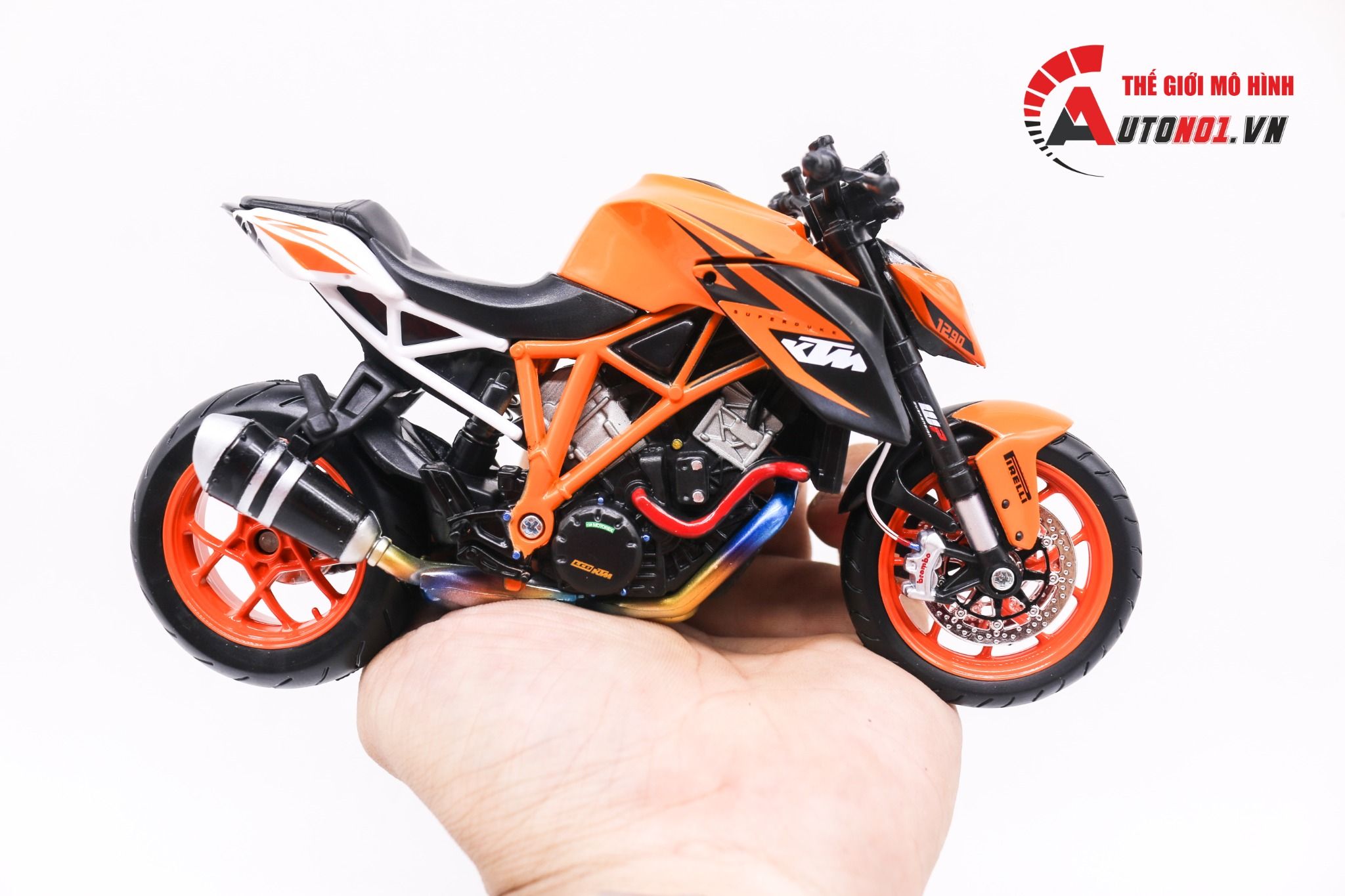  Mô hình xe độ Ktm 1290 Duke Mâm - Pô SC 1:12 Autono1 D156 