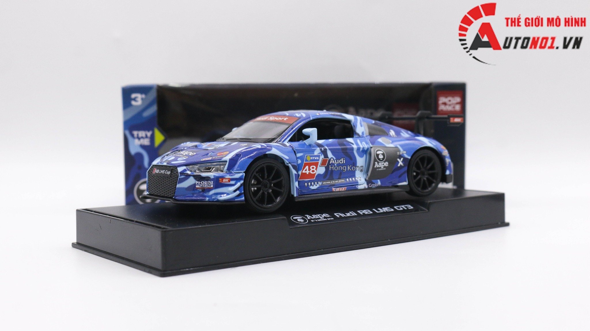  Mô hình xe Audi R8 Lms Gt3 Hong Kong Cup 2019 #48 1:32 Makeda 7784 