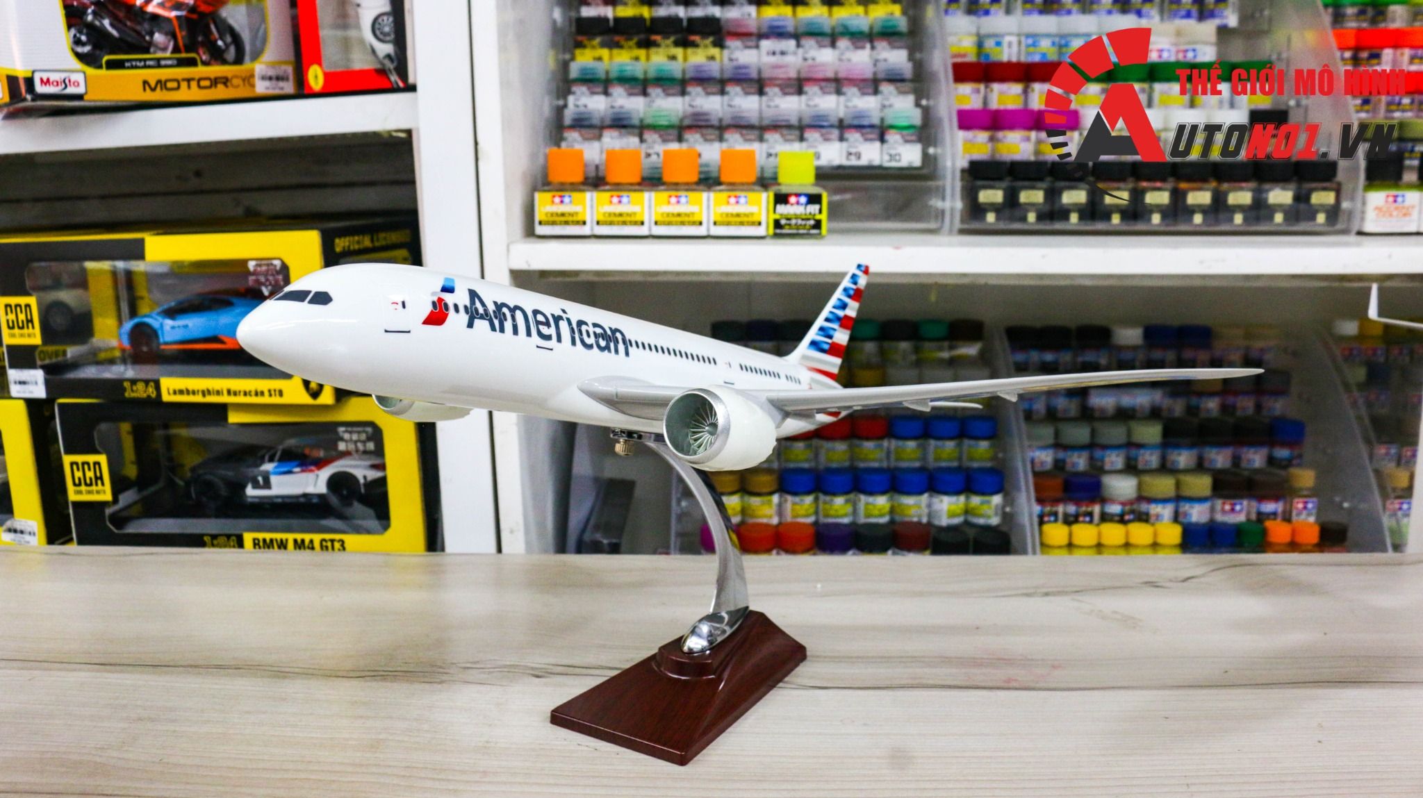  Mô hình máy bay American Boeing B787 không bánh kích thước 43cm MB43001 