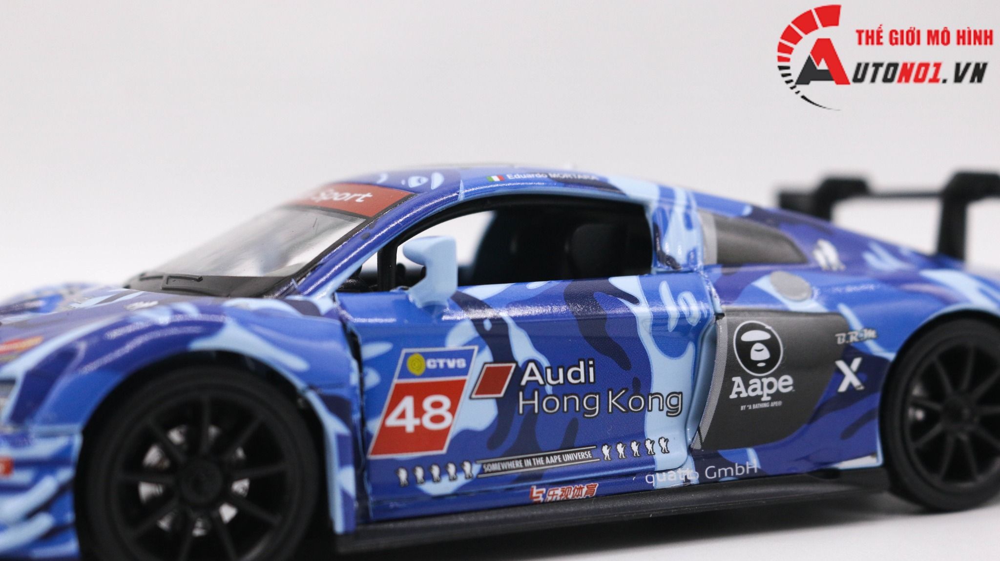  Mô hình xe Audi R8 Lms Gt3 Hong Kong Cup 2019 #48 1:32 Makeda 7784 