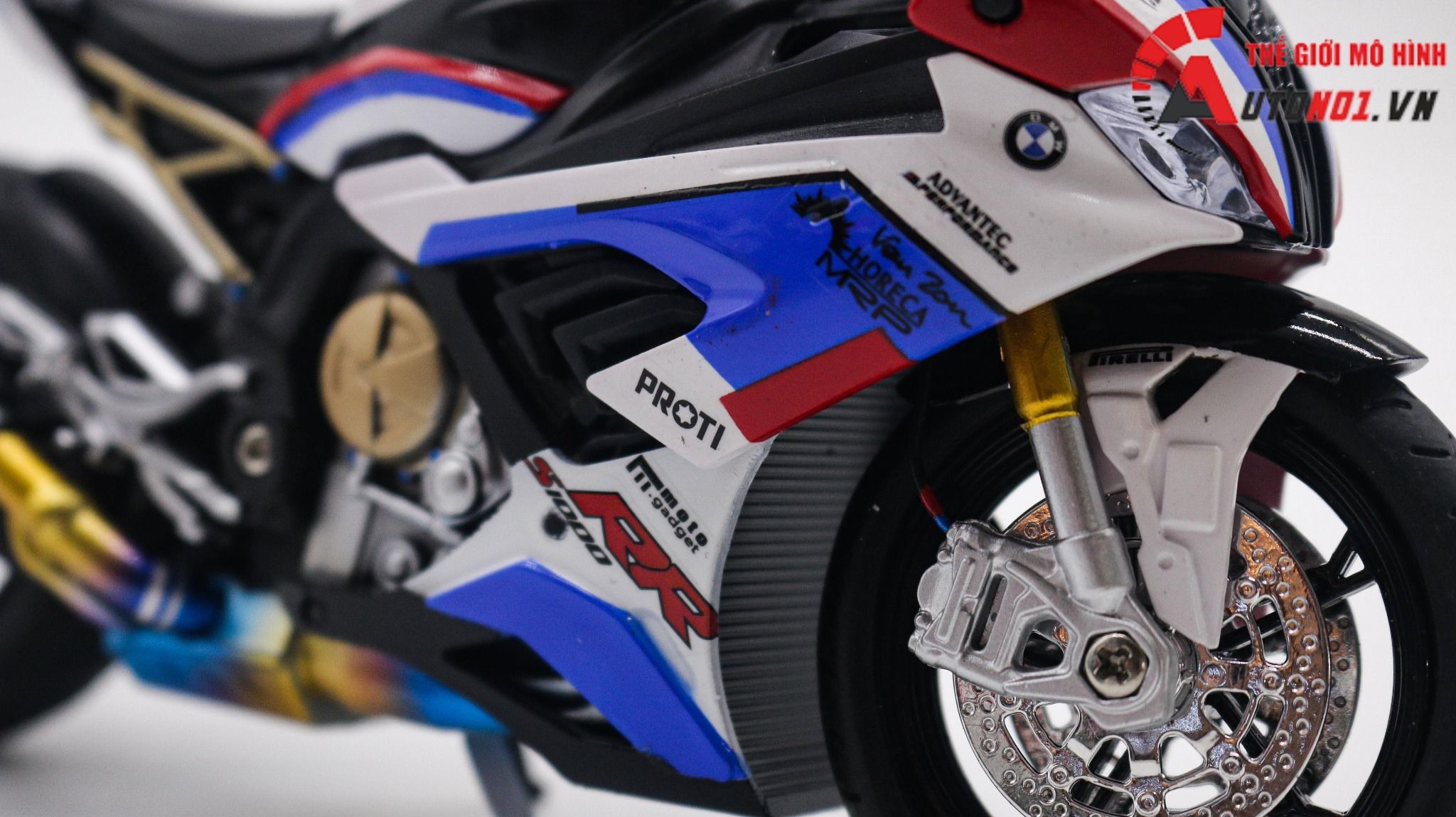  Mô hình xe độ Bmw S1000rr Custom Tricolor Version 1:12 Autono1 Alloy D160G 