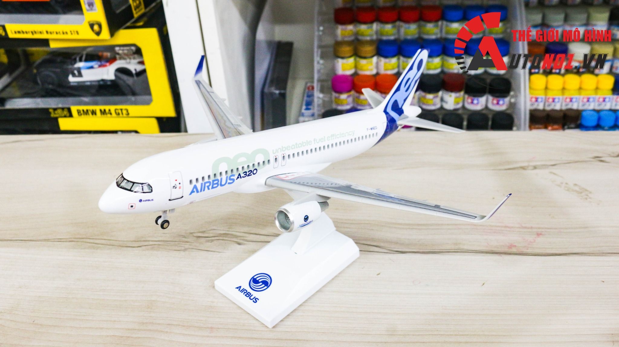  Mô hình máy bay USA Airbus A320 Neo có đèn và âm thanh cảm ứng kích thước 30cm MB30002 